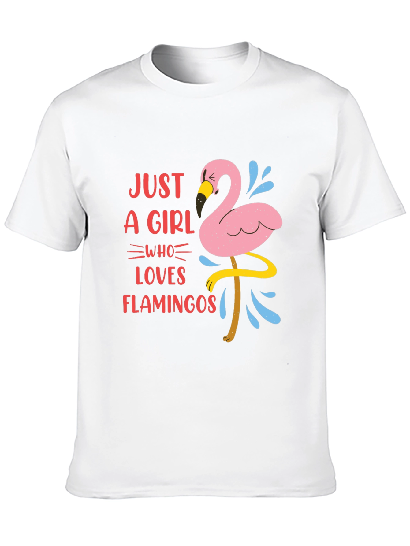Black Just A Girl Who Loves Flamingos Graphic T-Shirt view 10