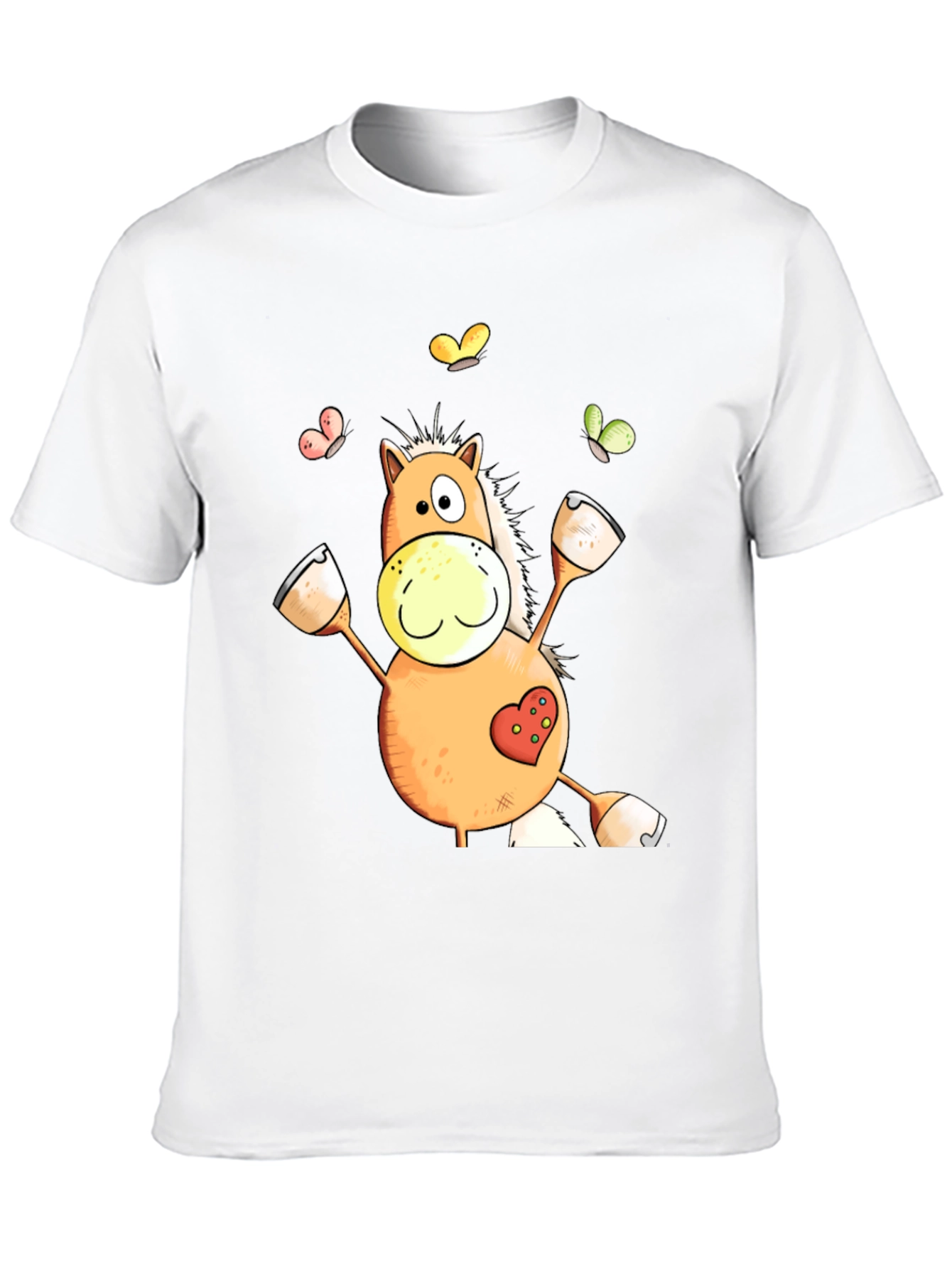 Black Horse Cartoon Graphic Black T-Shirt view 10