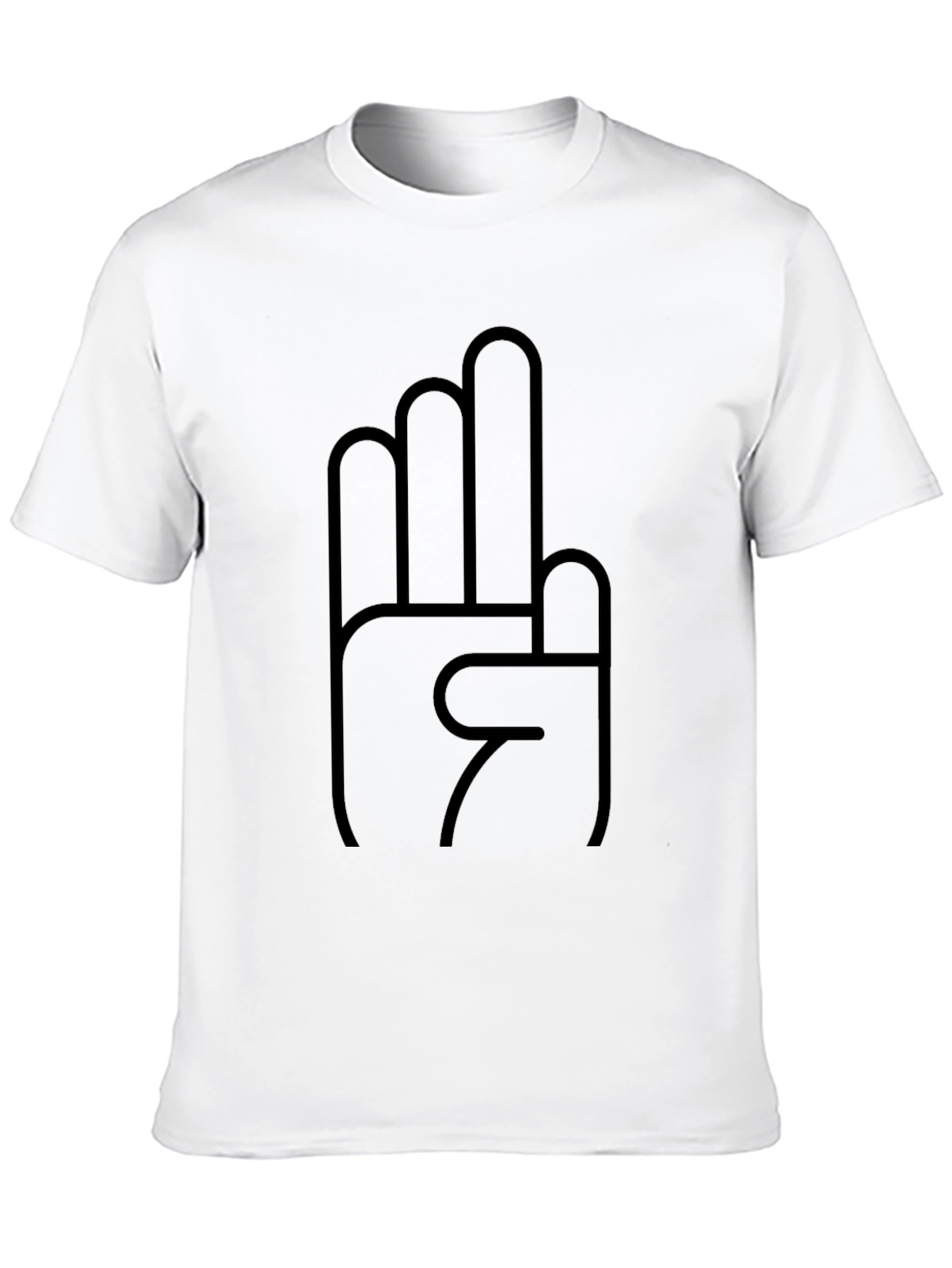 Black Minimalist Hand Gesture Graphic Tee - Black view 10
