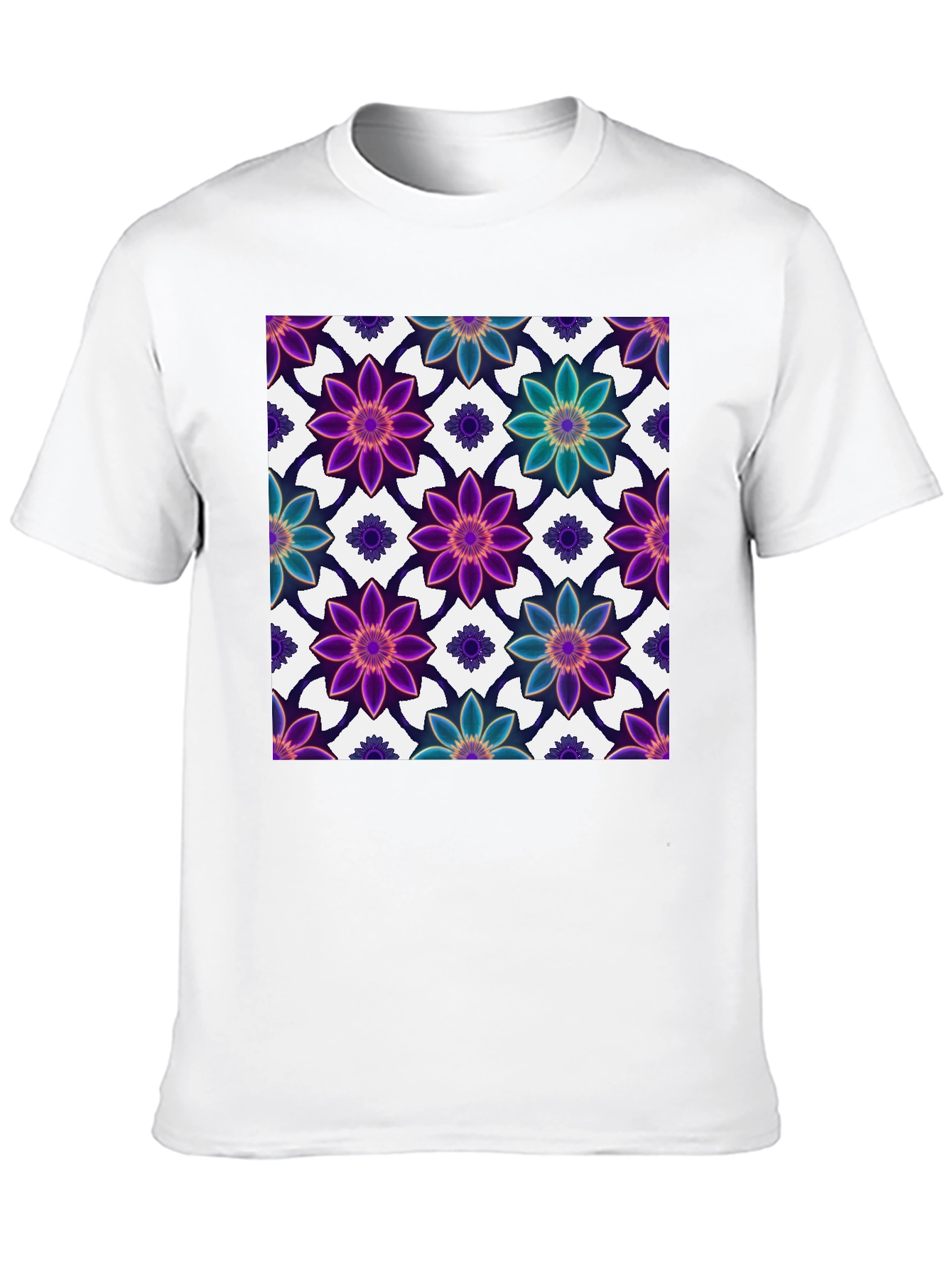 Black Floral Print Black T-Shirt view 10