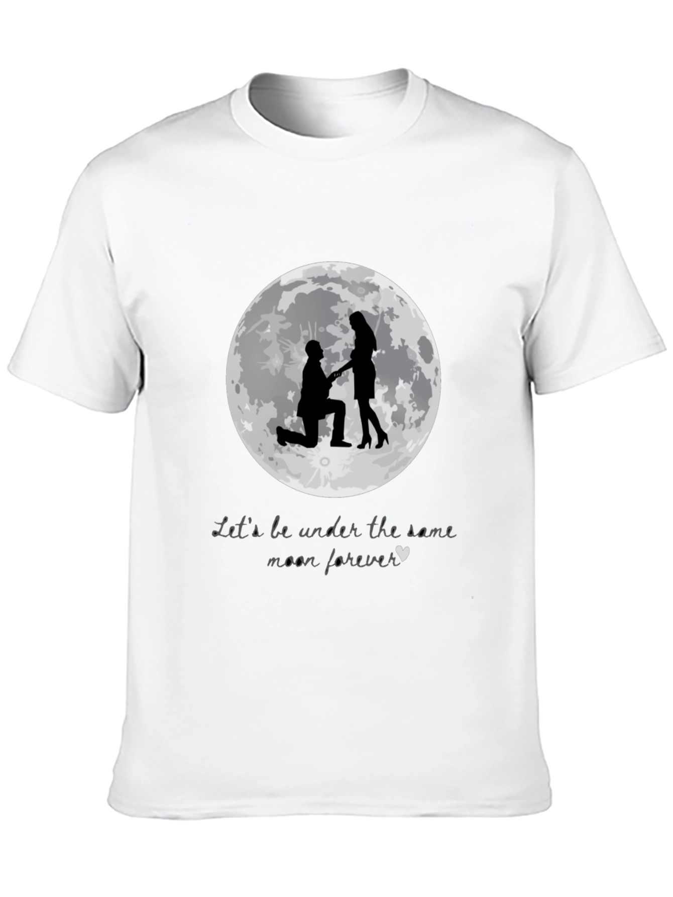 Black Romantic Moon Proposal T-Shirt view 10