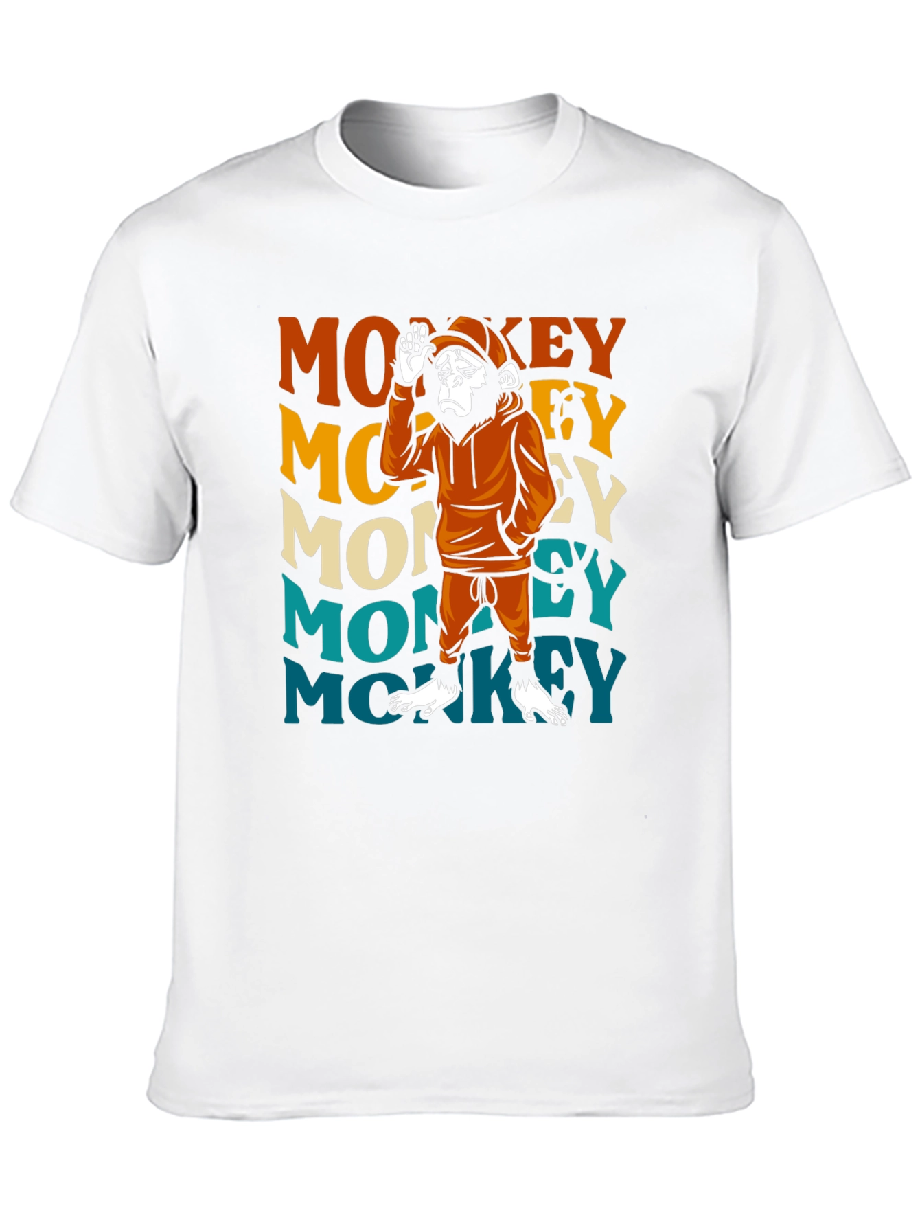 Black Retro Monkey Graphic T-Shirt view 10