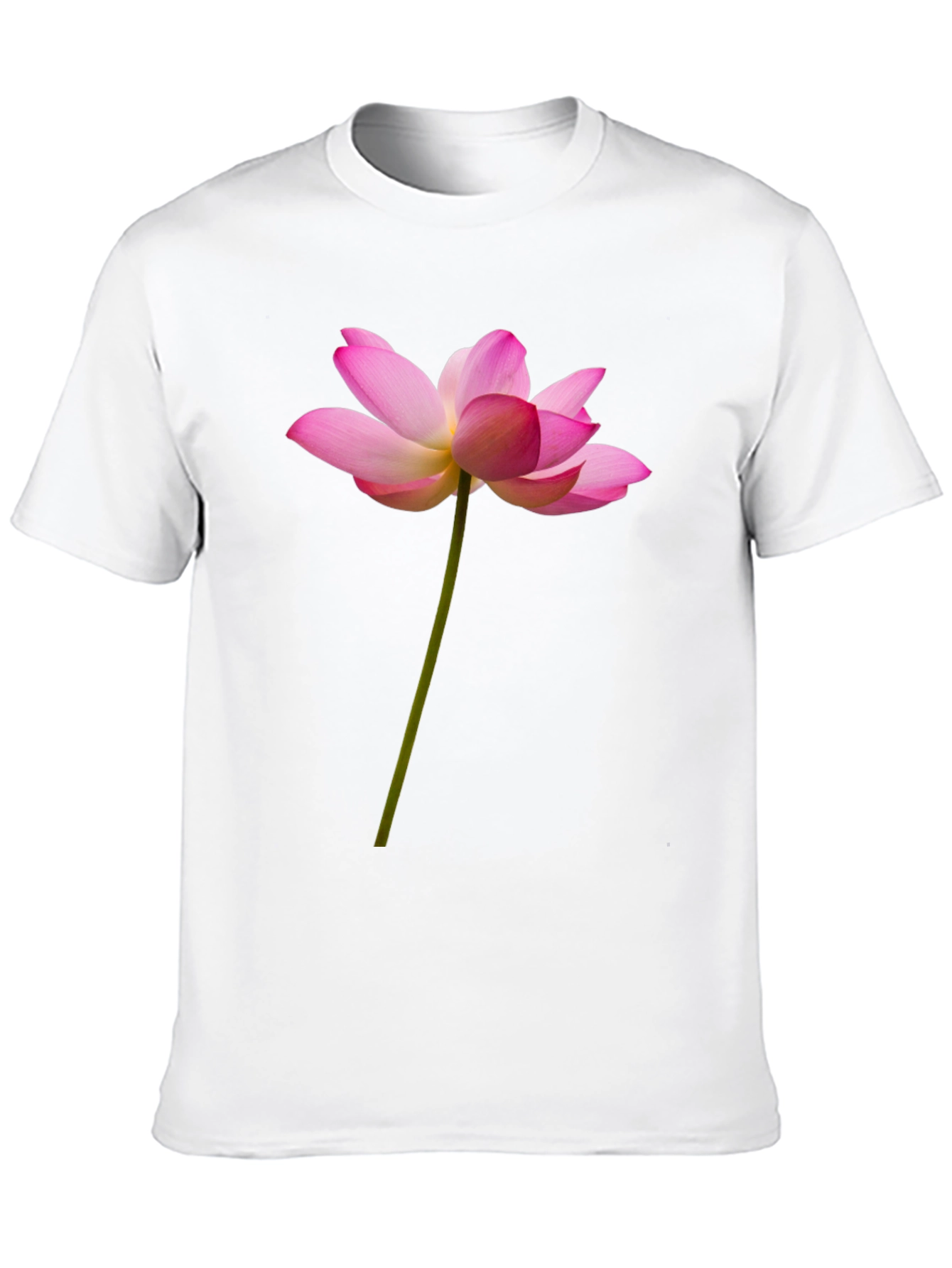 Black Lotus Flower Graphic Tee - Black Cotton T-Shirt view 10