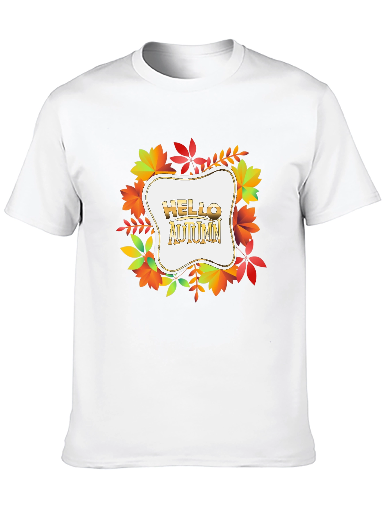 Black Hello Autumn Black T-Shirt - Fall Season Tee view 10