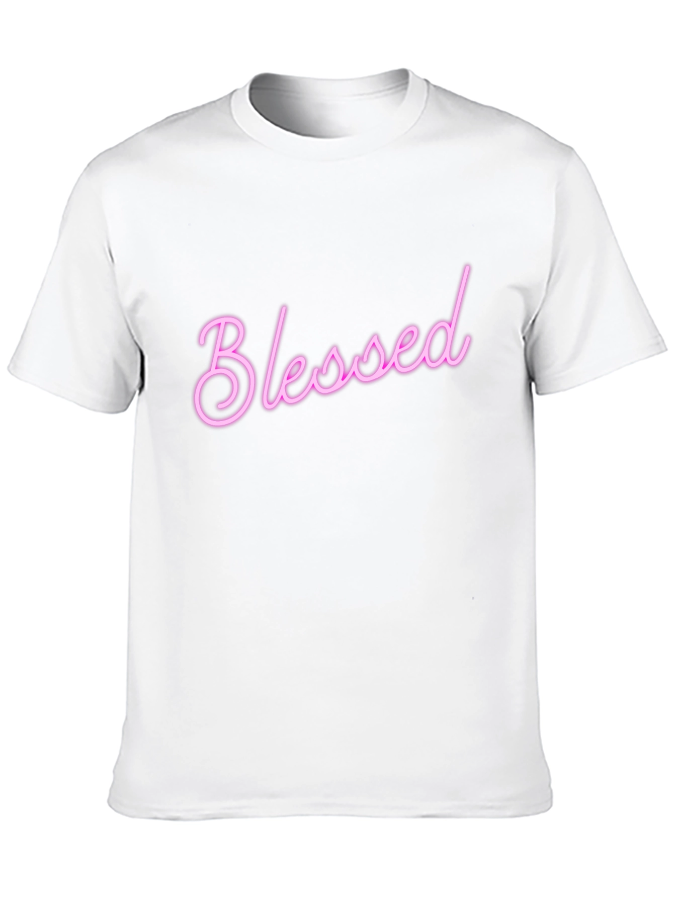 Black Blessed Pink Neon Style T-Shirt view 10