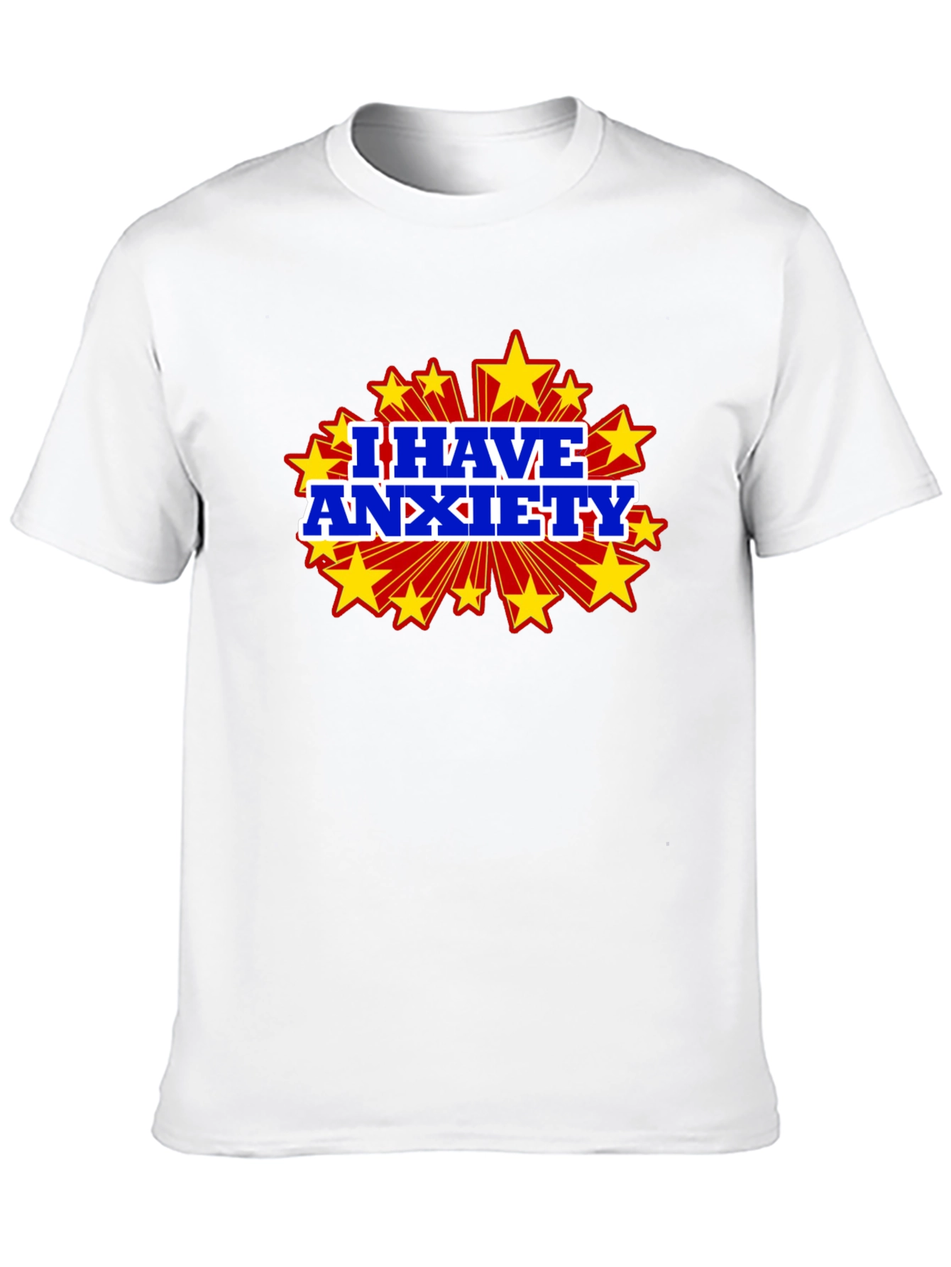 Black I Have Anxiety Graphic Tee - Black Cotton T-Shirt view 10
