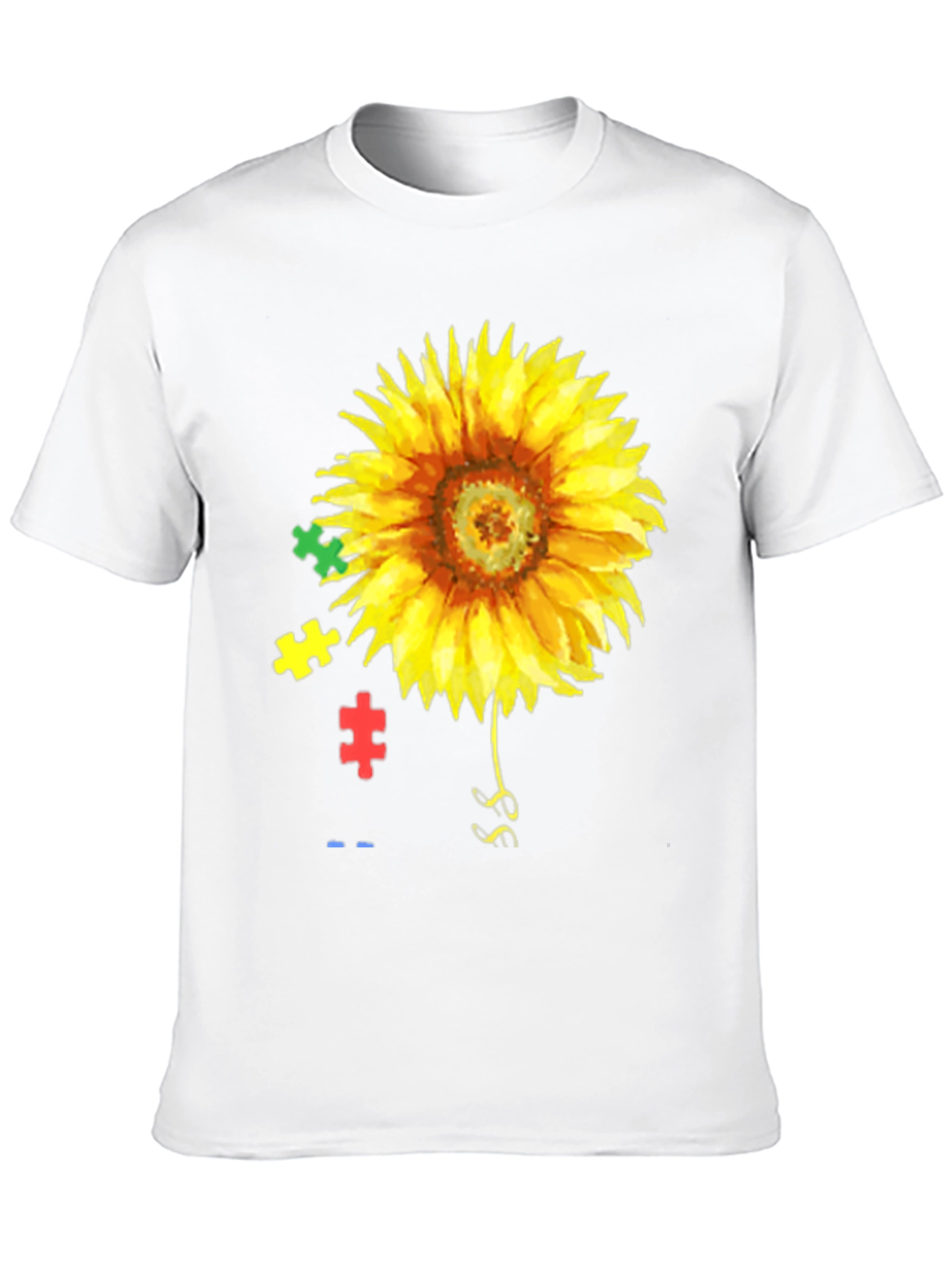 Black Sunflower Autism Awareness T-Shirt view 10