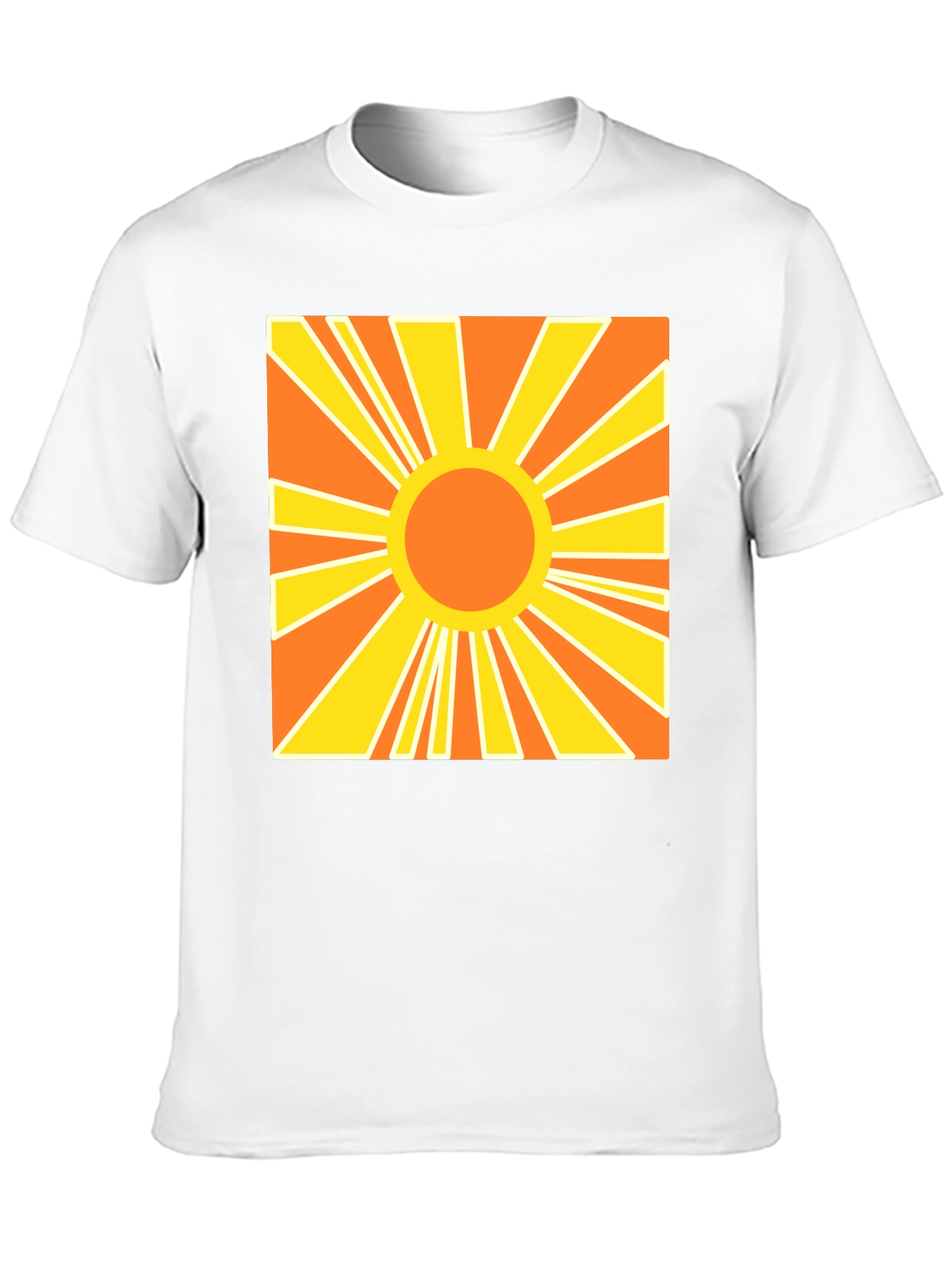 Black Retro Sunburst Graphic Tee - Black Cotton T-Shirt view 10
