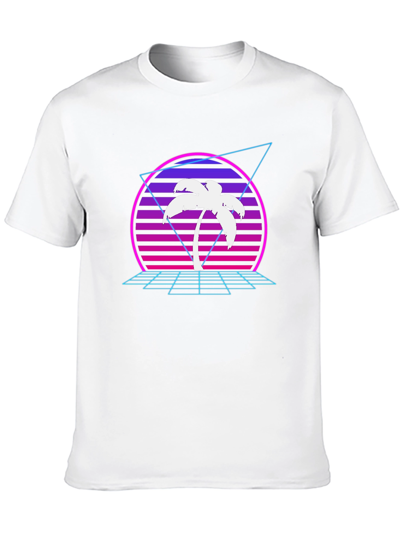 Black Retro Palm Tree T-Shirt - Synthwave Design view 10