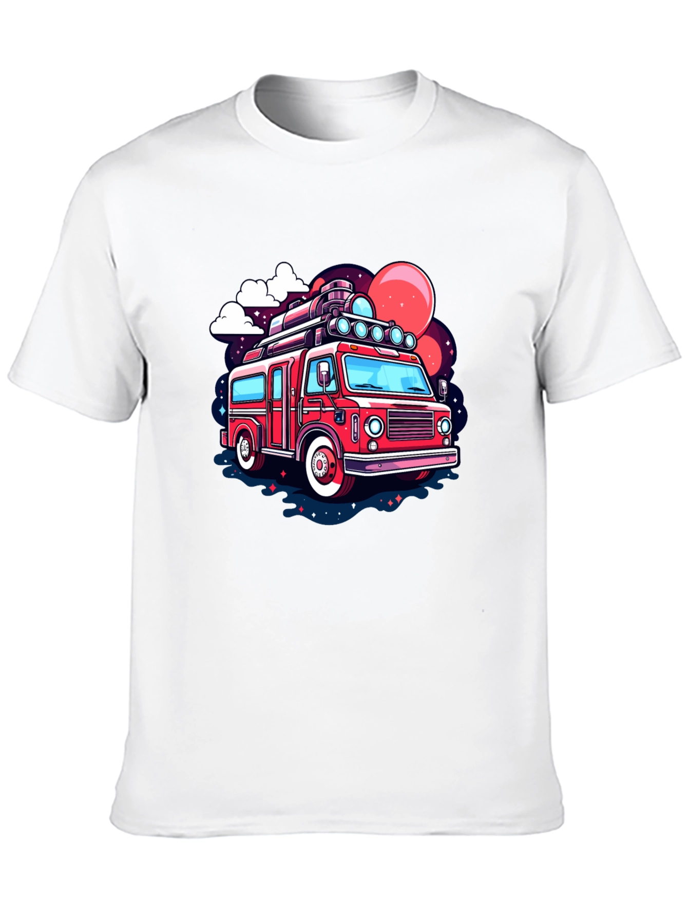 Black Retro Cartoon Bus Graphic T-Shirt view 10