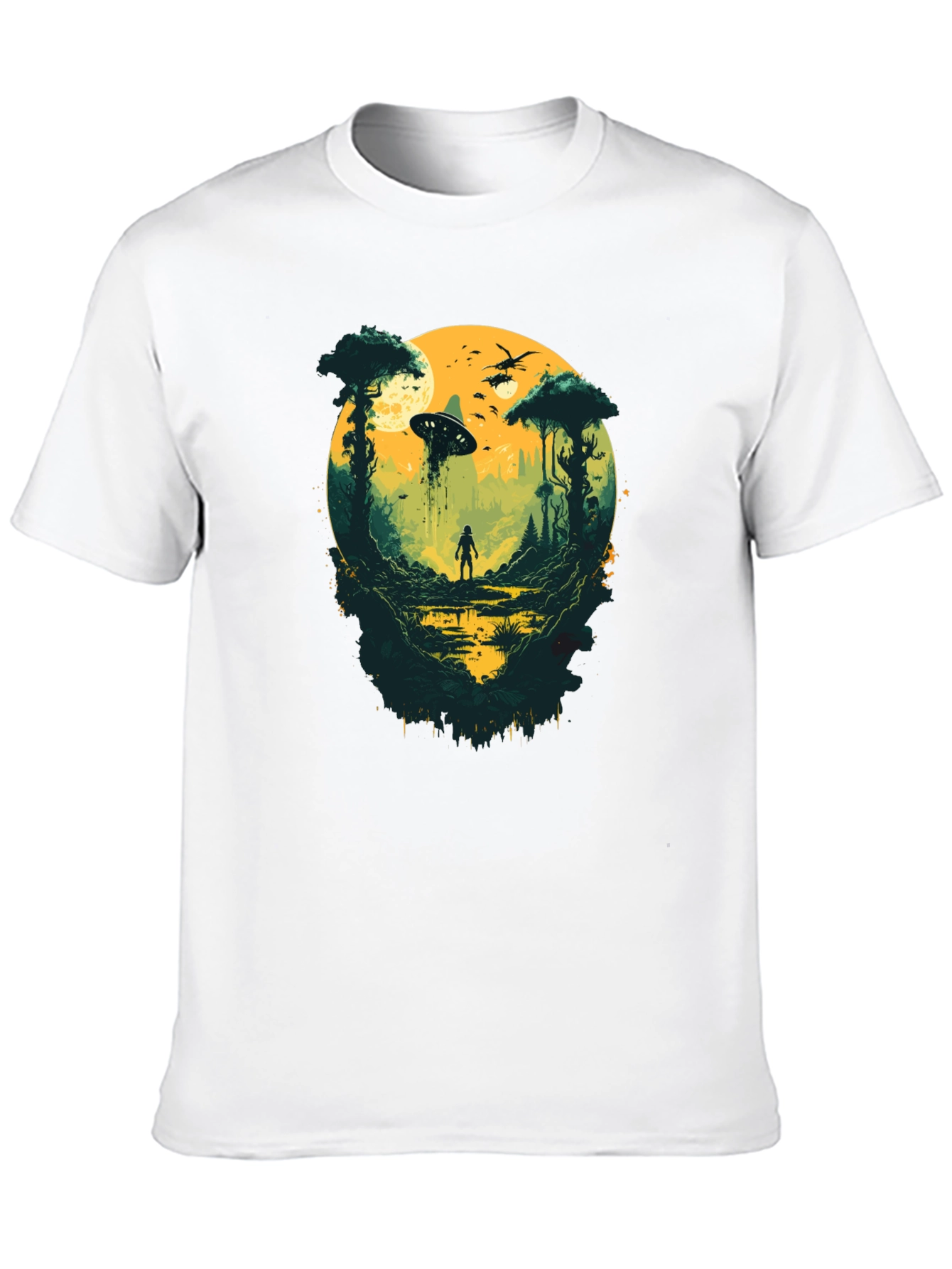 Black Sci-Fi Encounter Graphic Tee - Black Cotton Blend view 10