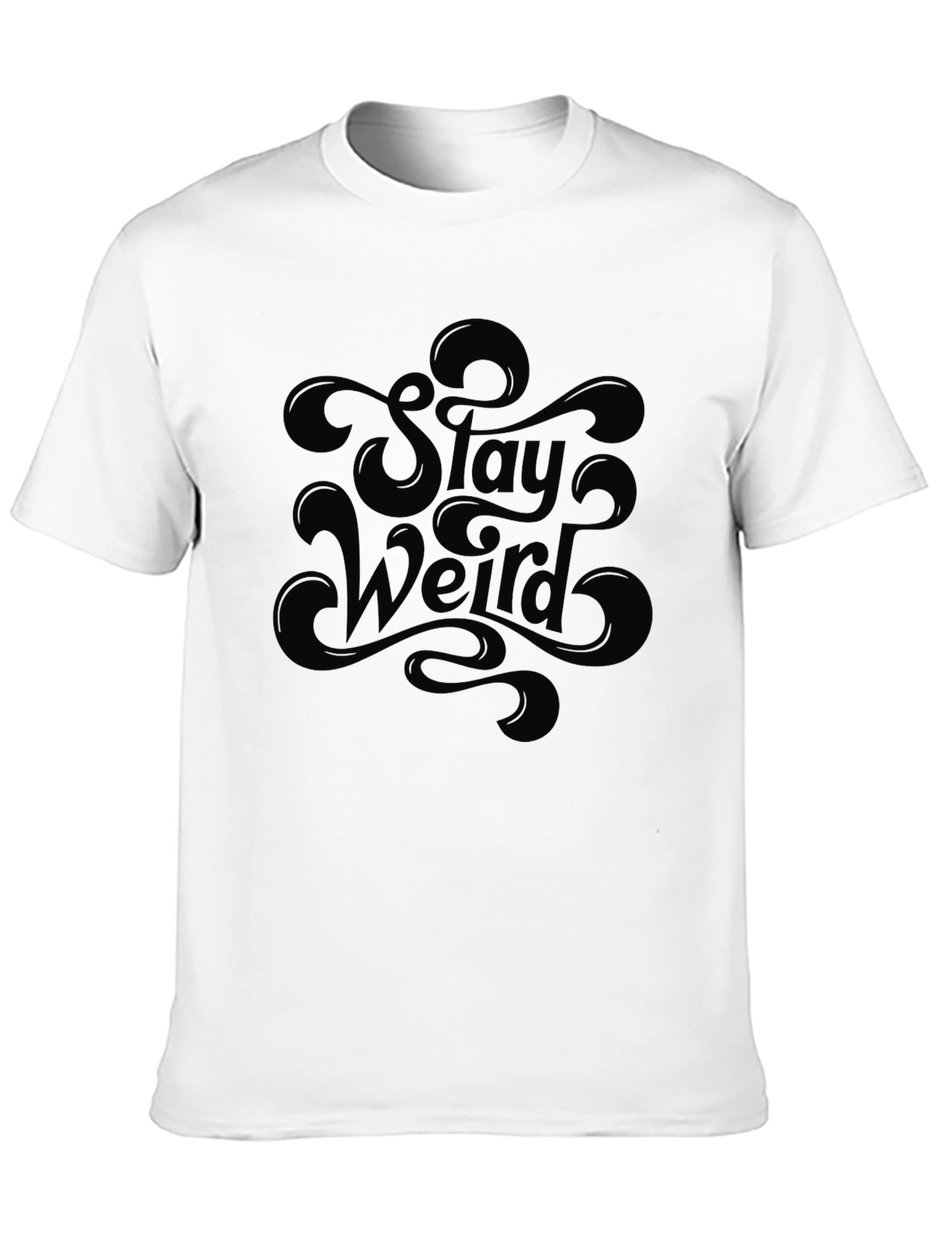 Black Stay Weird Graphic T-Shirt - Mens Black Tee view 10