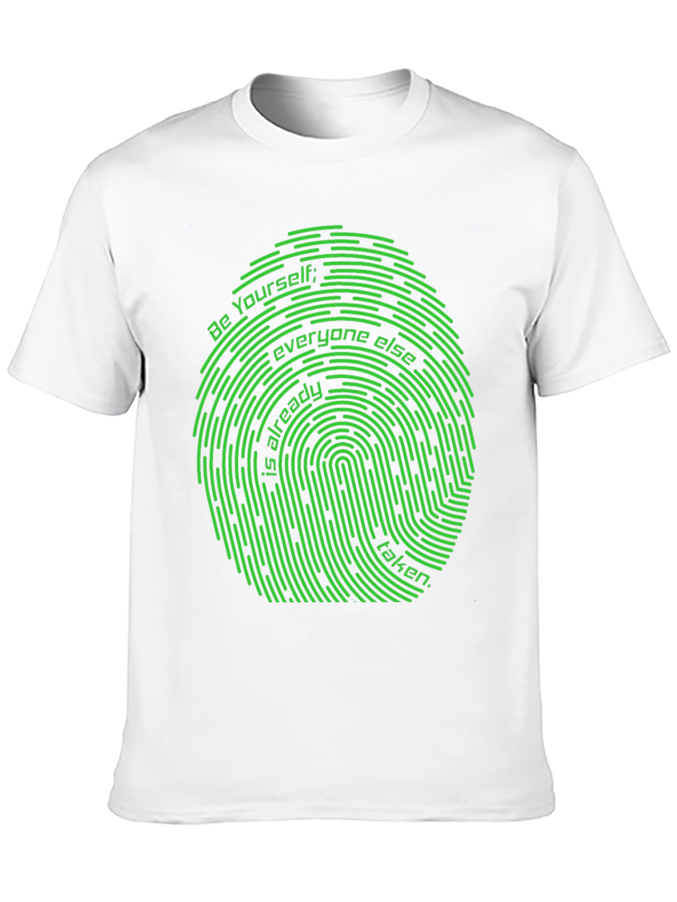 Black Be Yourself Fingerprint Graphic Tee - Unique Design view 10