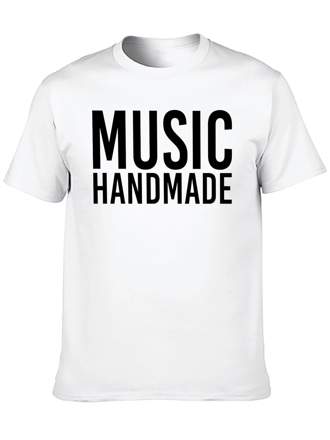 Black Music Handmade Graphic T-Shirt - Black Crew Neck Tee view 10