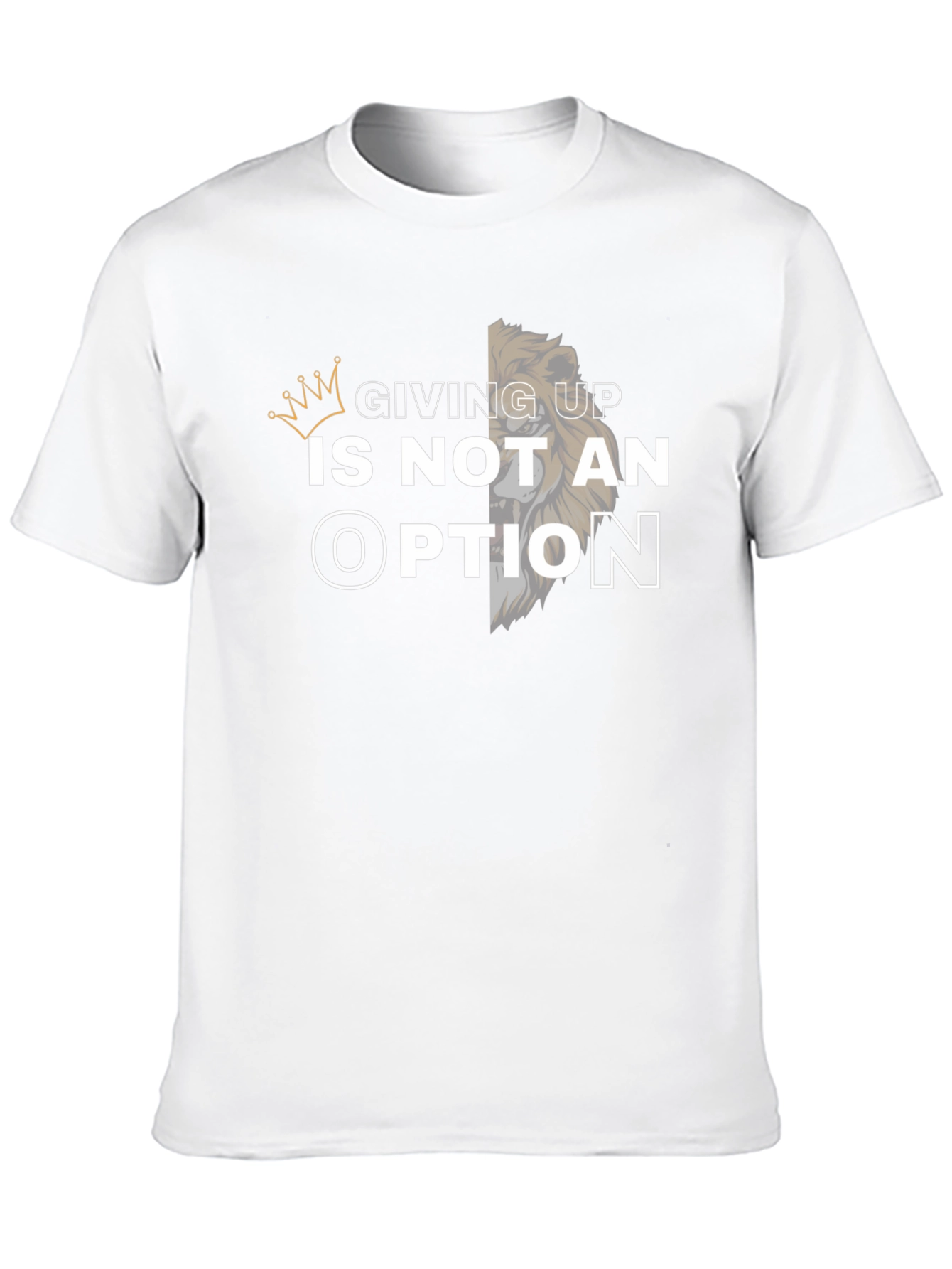 Black Giving Up Is Not an Option Lion Graphic Tee view 10