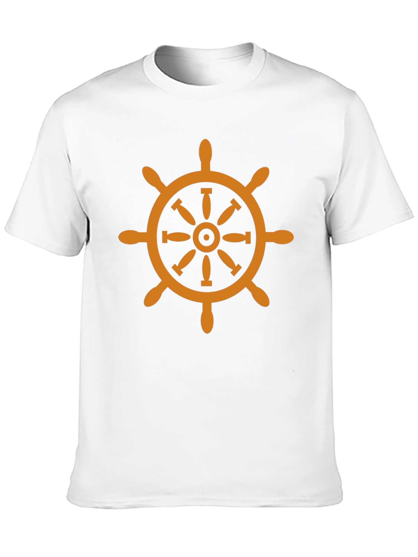Black Nautical Wheel Graphic T-Shirt - Classic Design view 10
