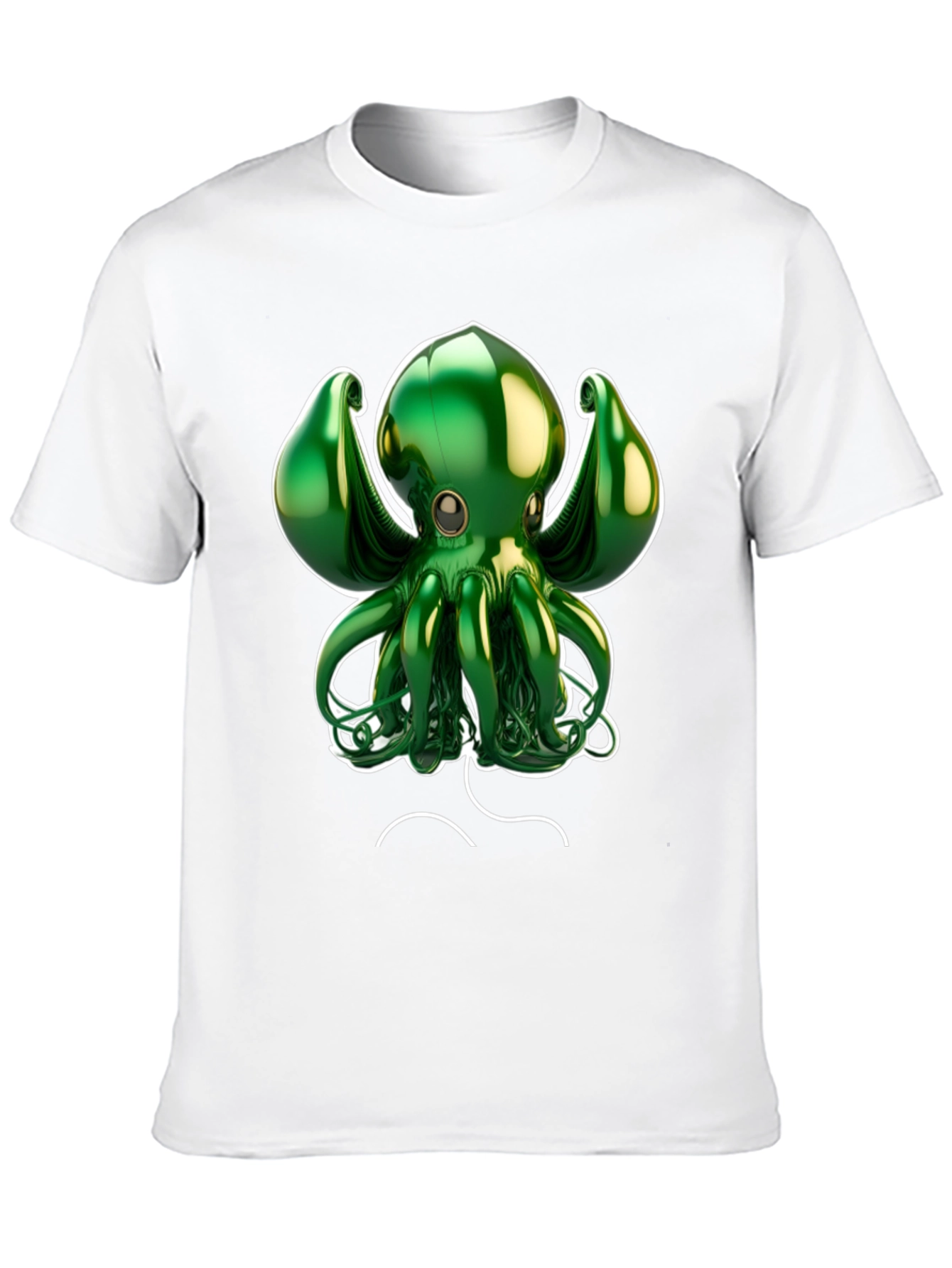 Black Green Octopus Graphic Tee - Black Cotton Blend view 10