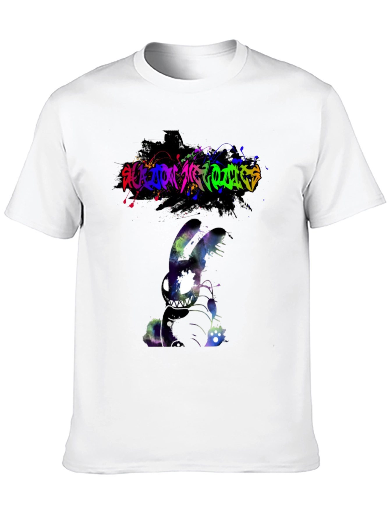 Black Cosmic Nightmare Bunny Graphic Tee - Unique Design view 10