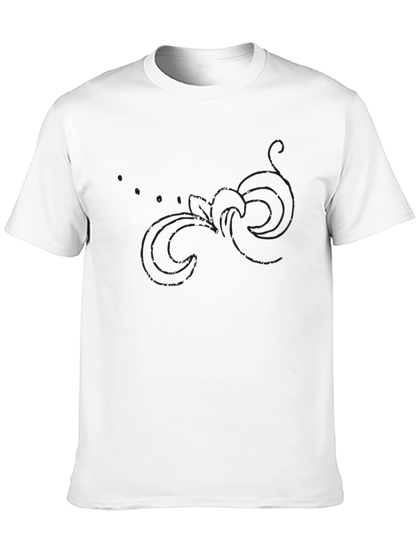 Black Elegant Black T-Shirt with Ornamental Design view 10