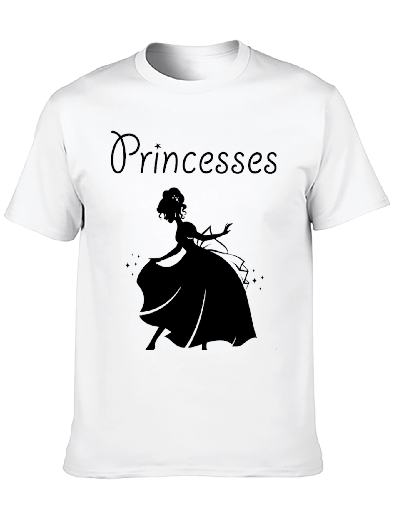 Black Princesses Silhouette Black T-Shirt view 10