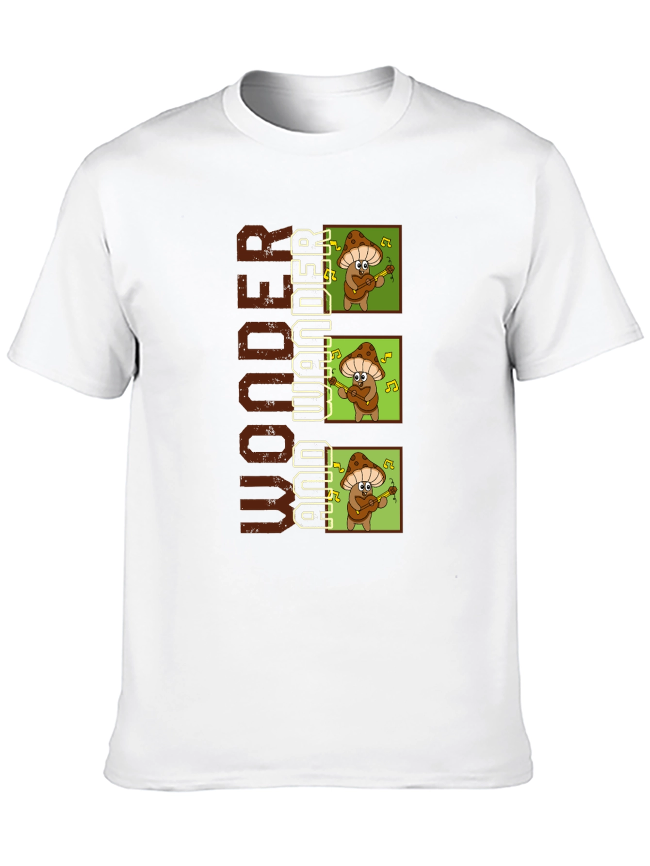 Black Wonder and Wander Mushroom Music T-Shirt view 10