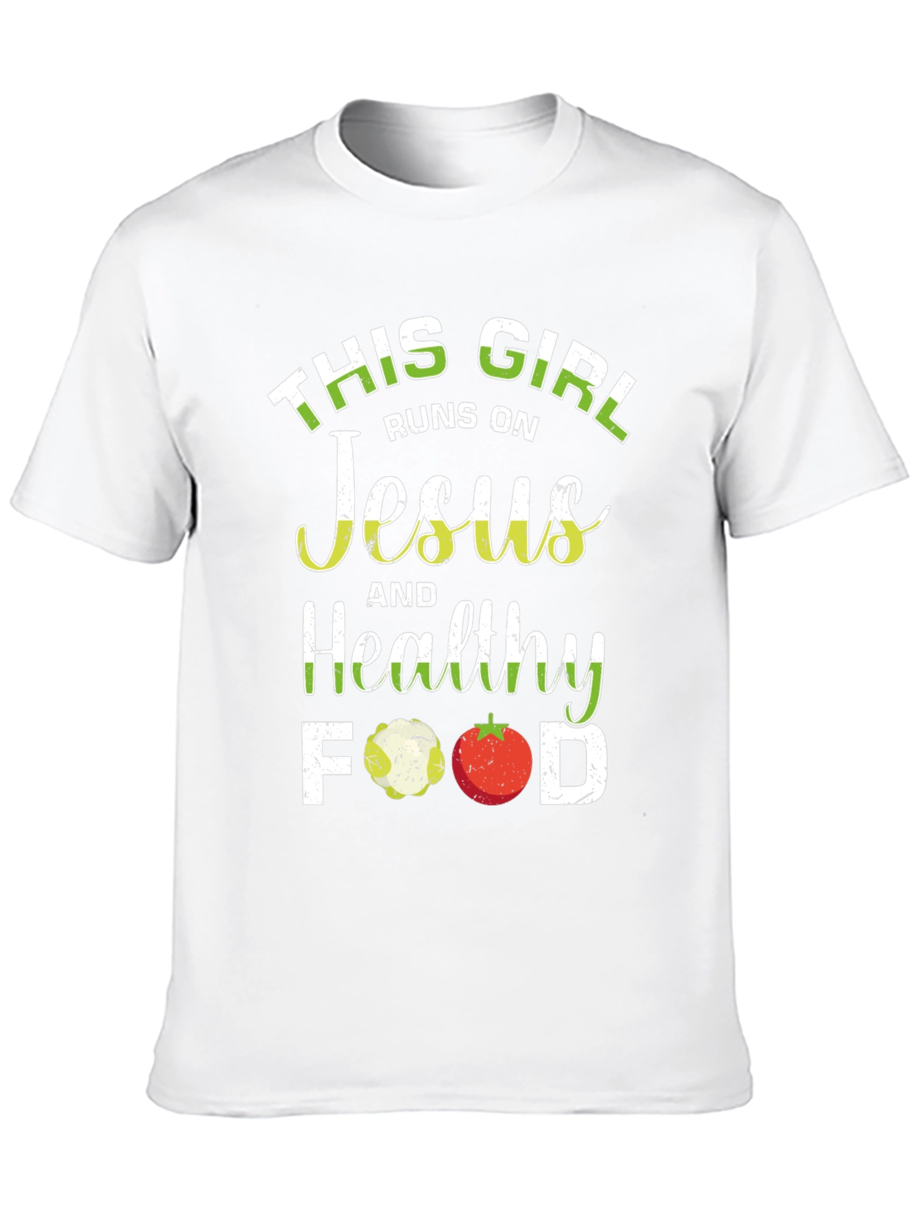 Black This Girl Runs on Jesus and Healthy Food T-Shirt view 10