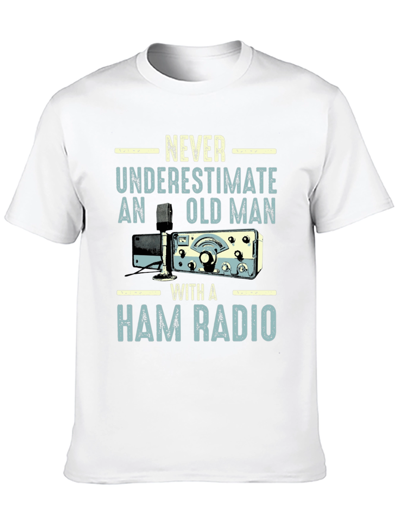 Black Ham Radio Old Man T-Shirt view 10