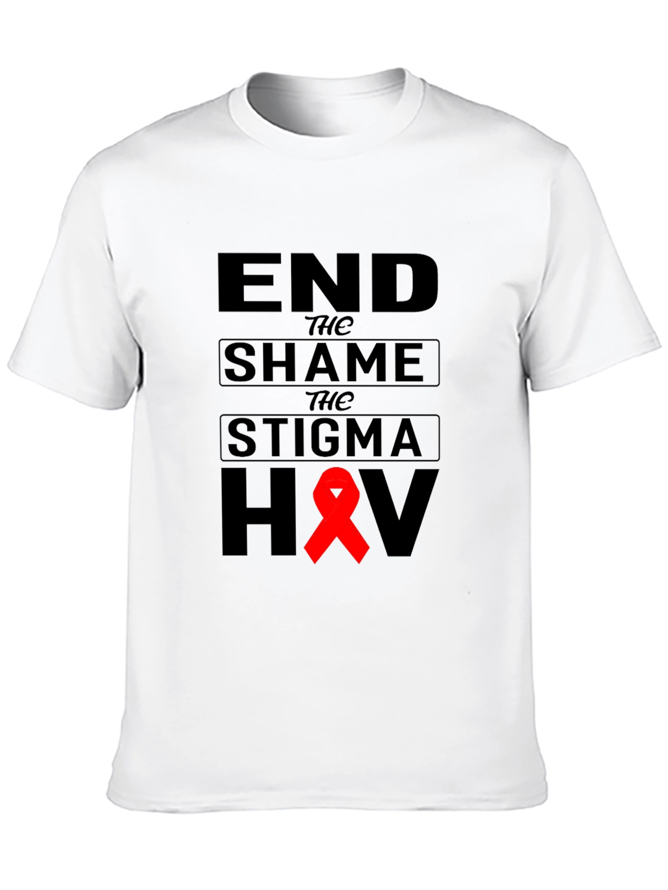 Black End the Shame, Stigma HIV Awareness T-Shirt view 10