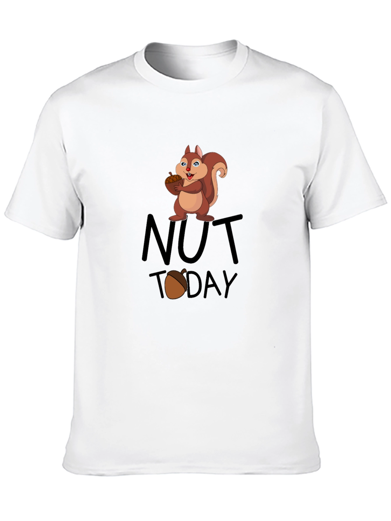Black Nut Today Squirrel Graphic T-Shirt - Funny Humor Tee view 10