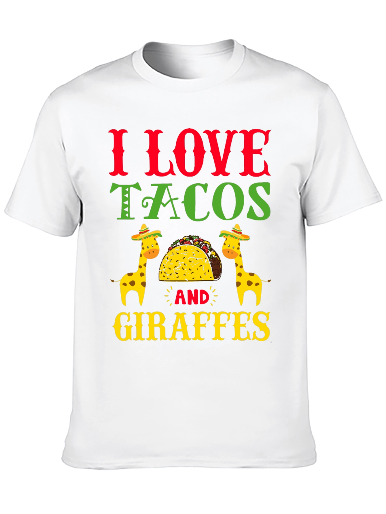 Black I Love Tacos and Giraffes T-Shirt view 10