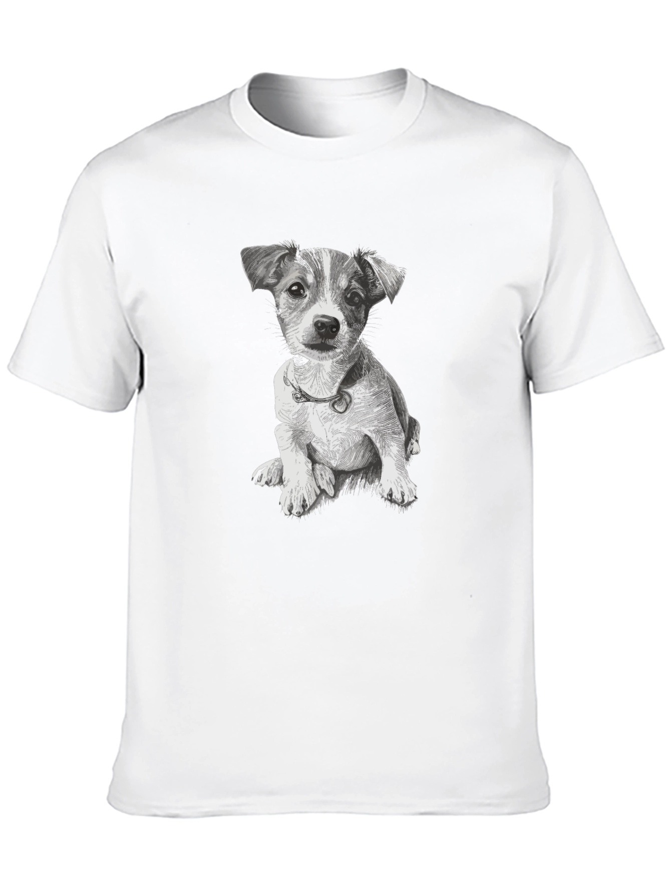 Black Cute Dog Graphic Black T-Shirt view 10