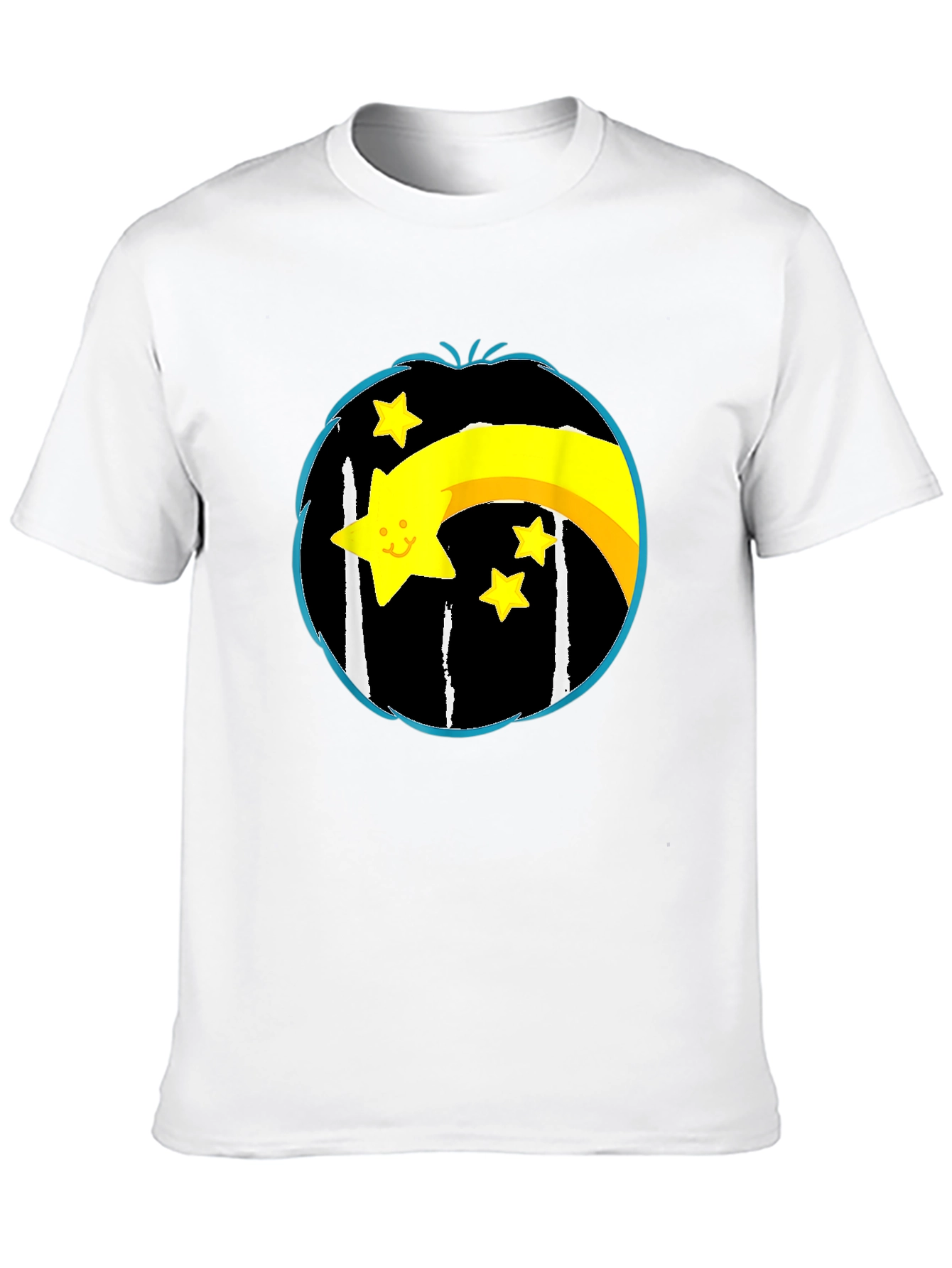 Black Shooting Star Graphic Tee - Black Cotton Blend view 10