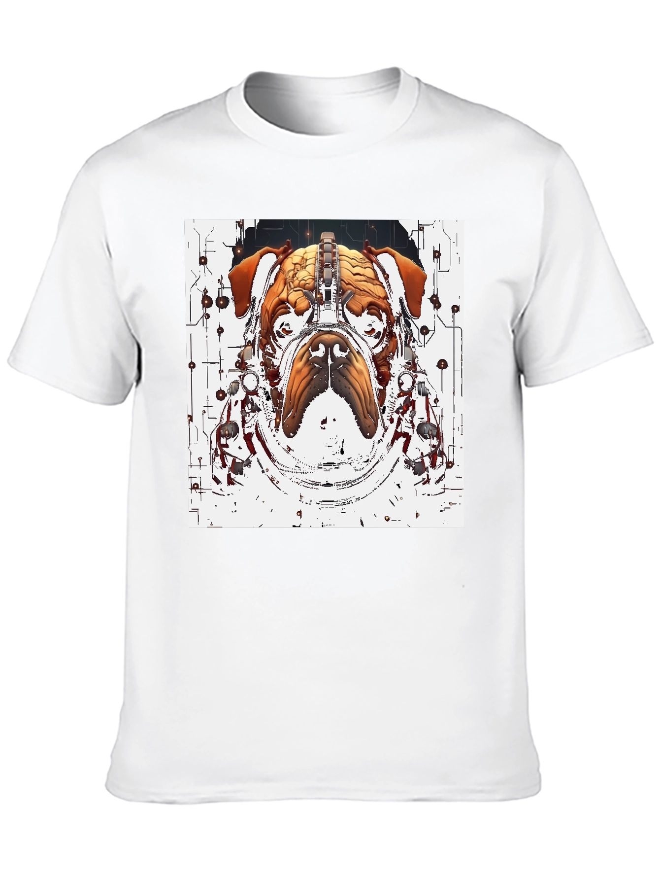 Black Cyber Bulldog T-Shirt - Unique Graphic Tee view 10