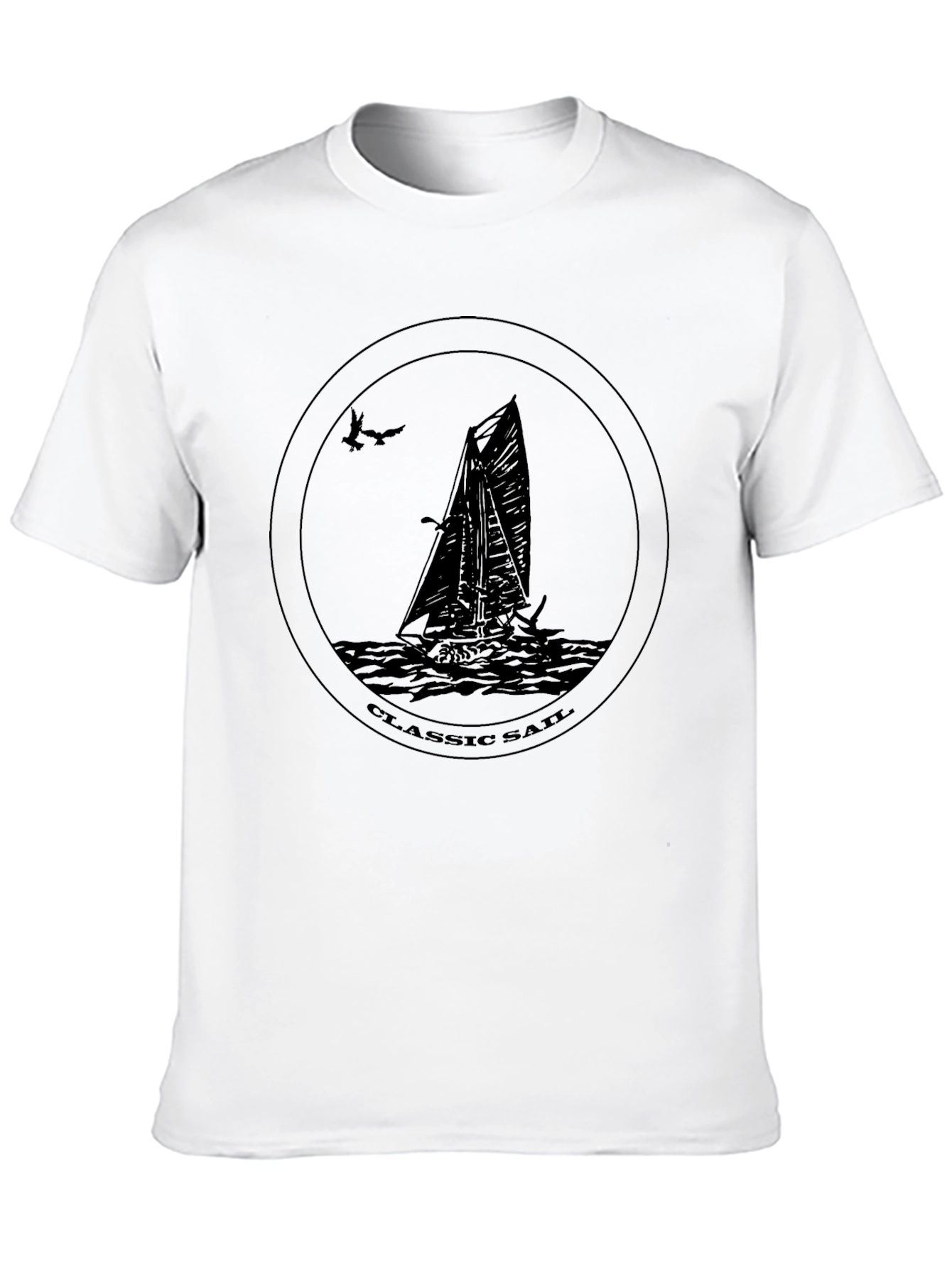 Black Classic Sail Boat Graphic T-Shirt view 10