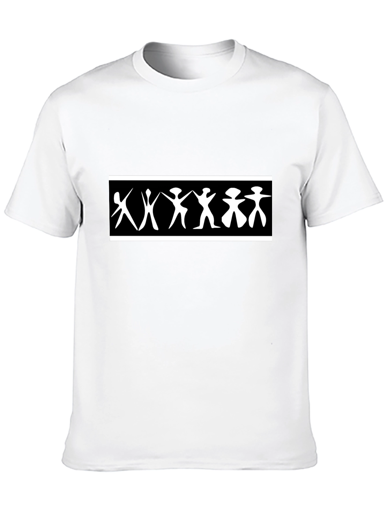 Black Abstract People Graphic Tee - Black Unisex Shirt view 10