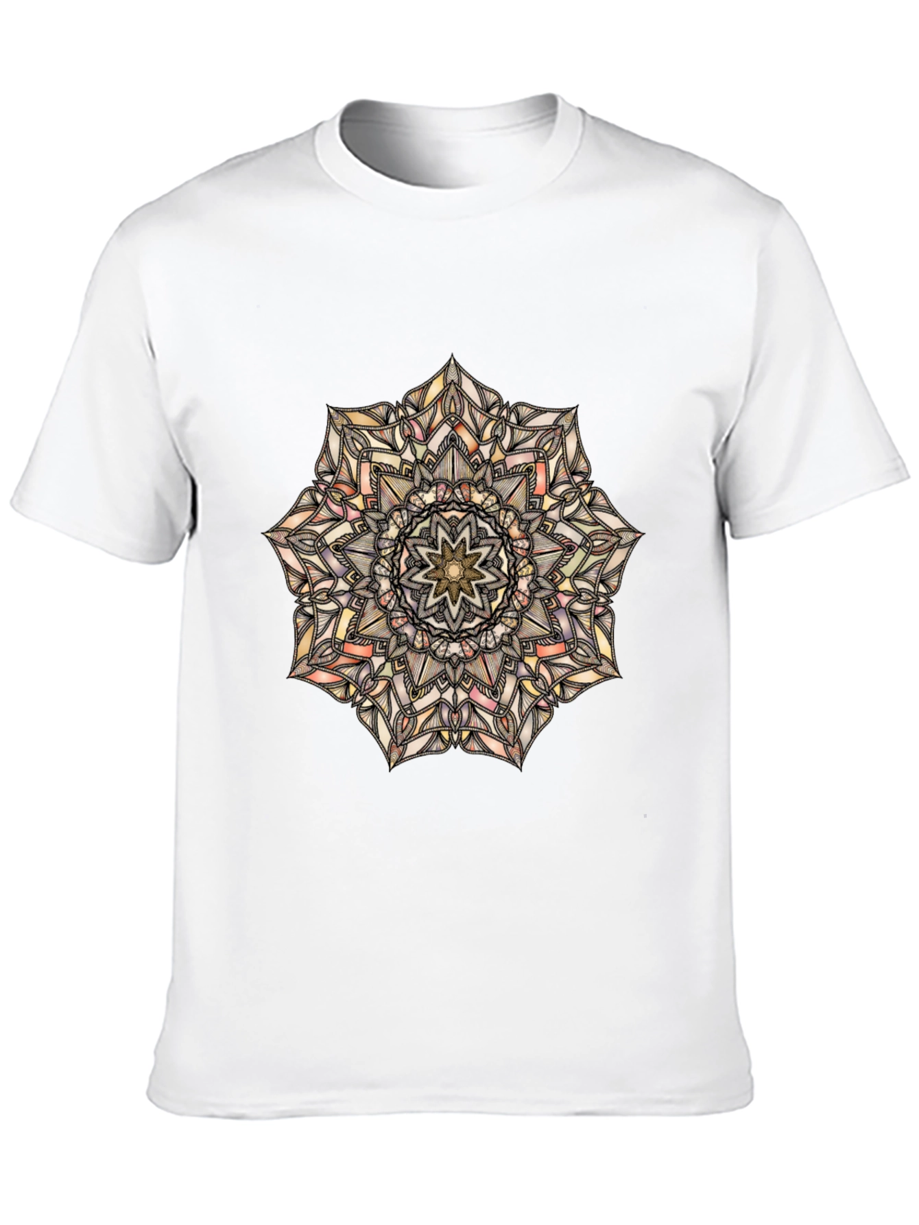 Black Mandala Print Black T-Shirt view 10