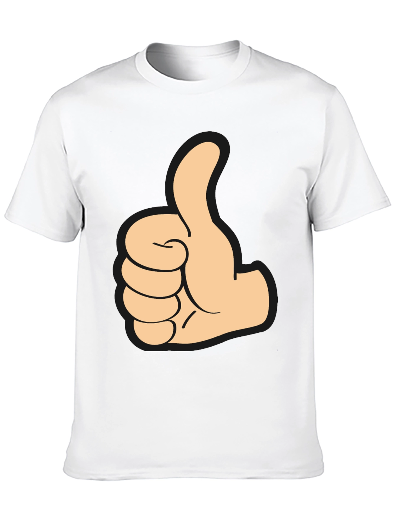 Black Thumbs Up Graphic Tee - Black Cotton T-Shirt view 10