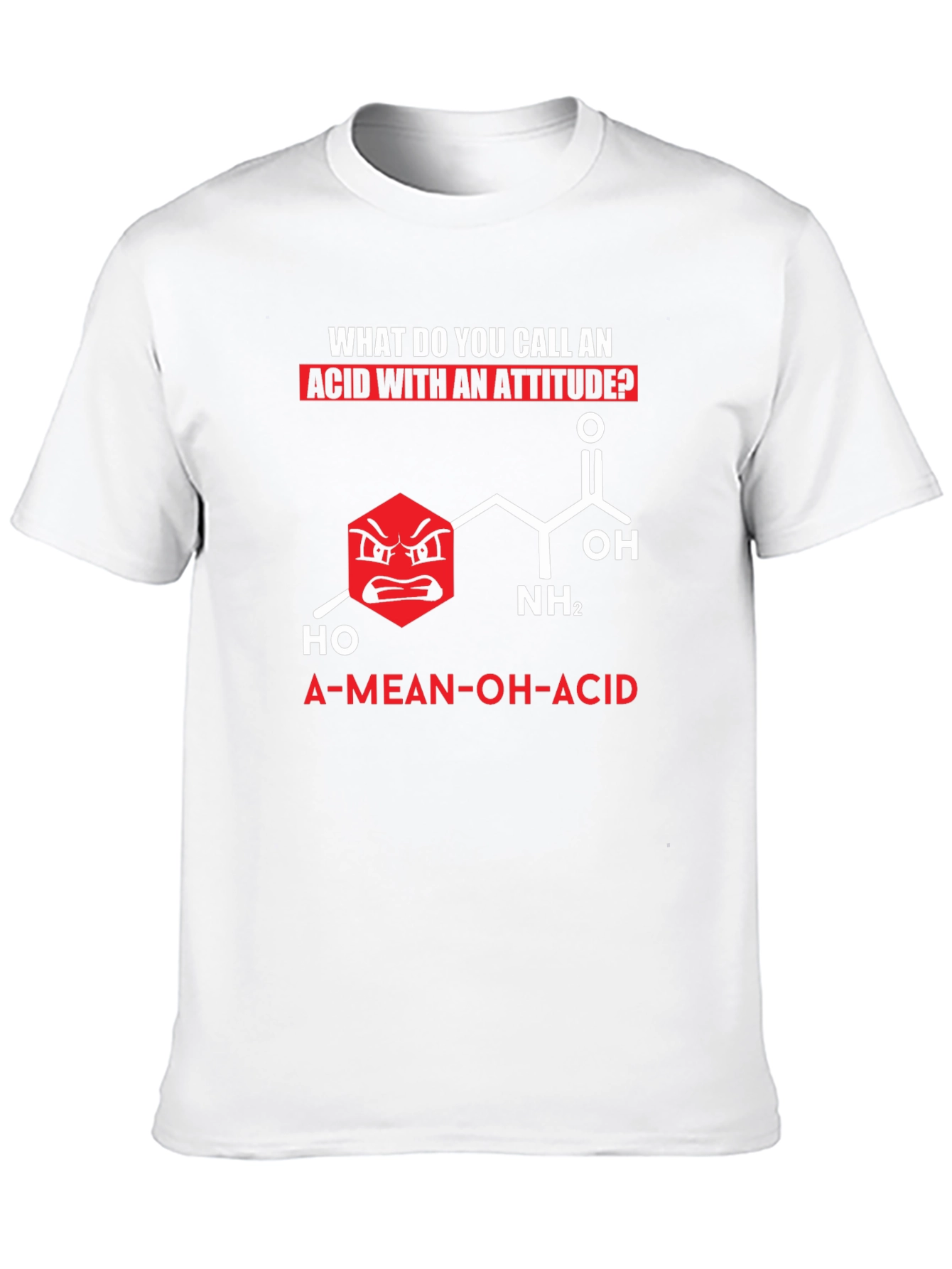 Black Funny Chemistry T-Shirt: A-Mean-OH-Acid view 10