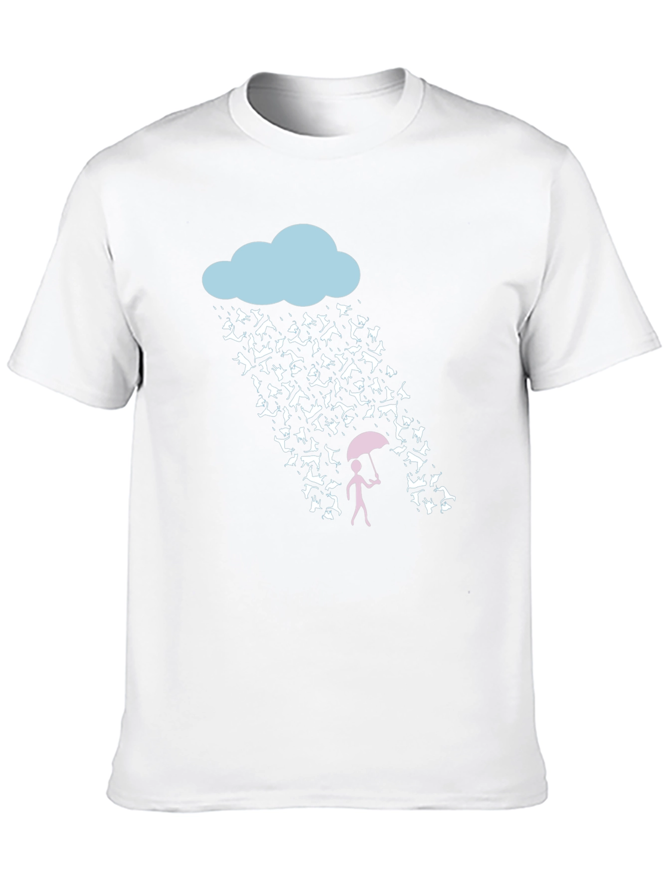 Black Raining Cats and Dogs Funny Graphic Tee view 10