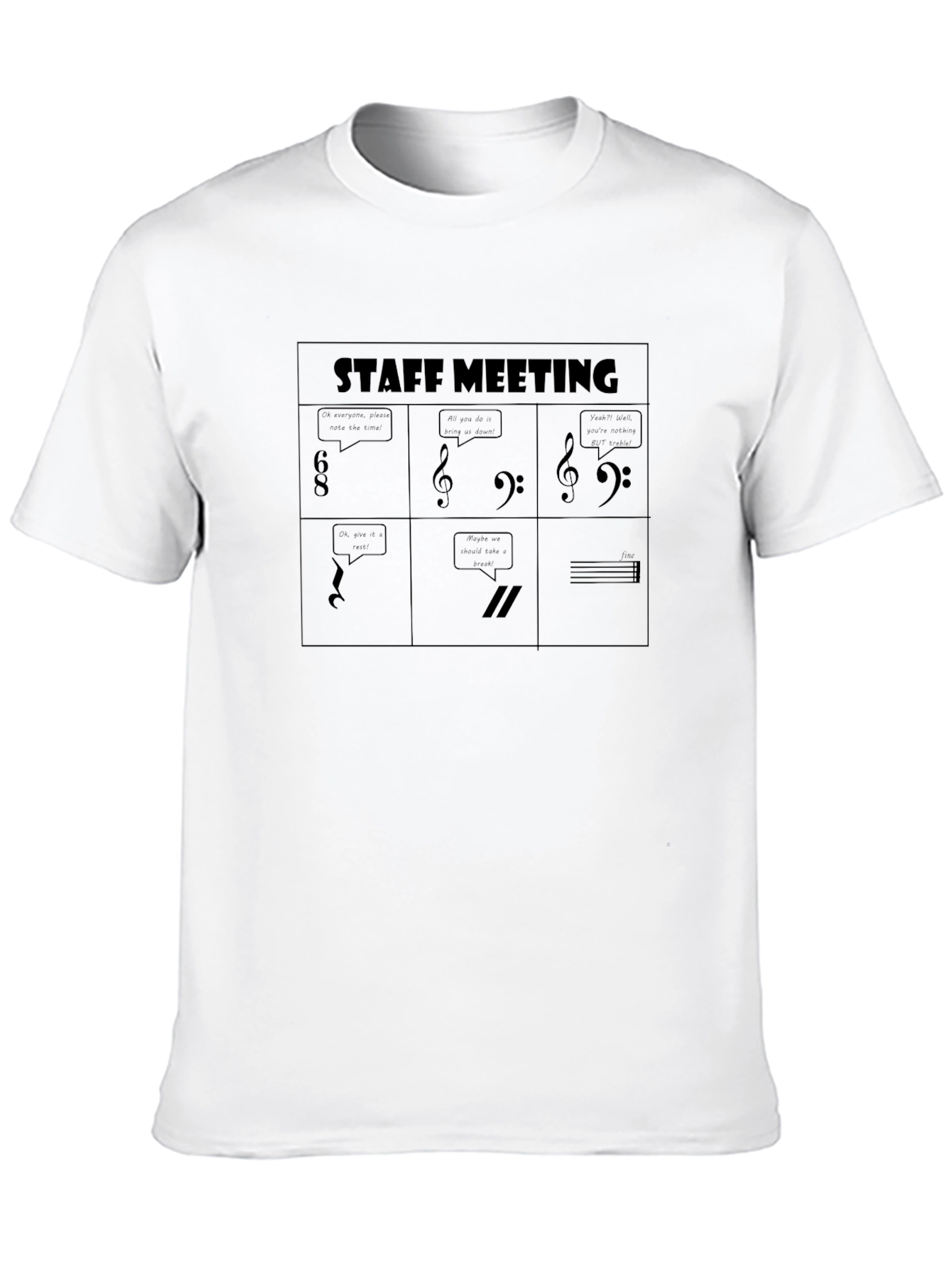 Black Musical Staff Meeting Black T-Shirt view 10