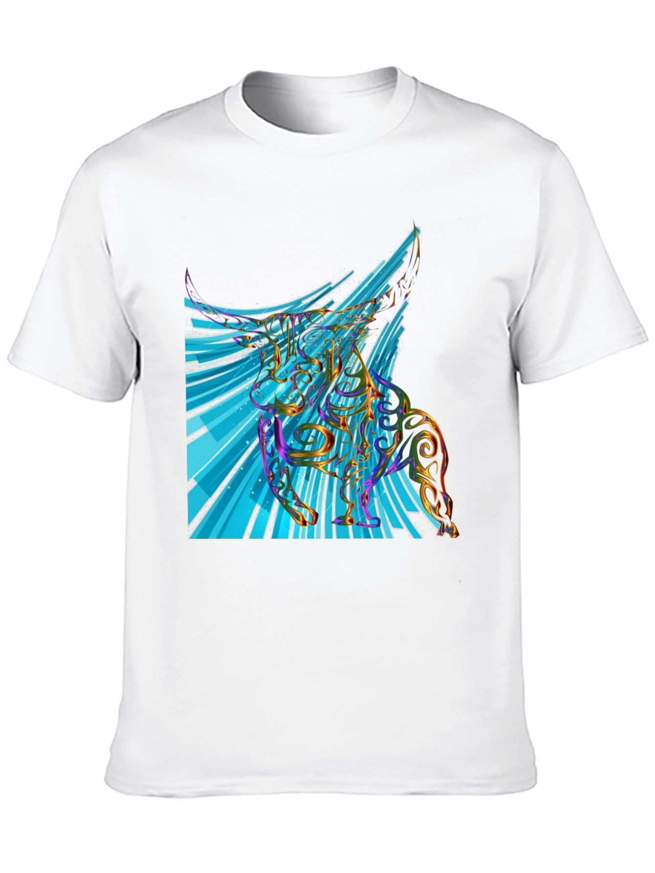 Black Abstract Unicorn Graphic Print Tee view 10