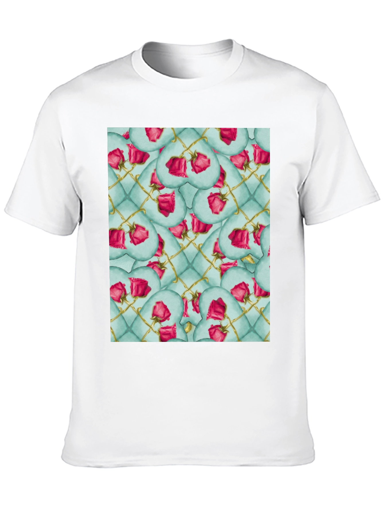 Black Rose Heart Quilted Pattern Tee view 10