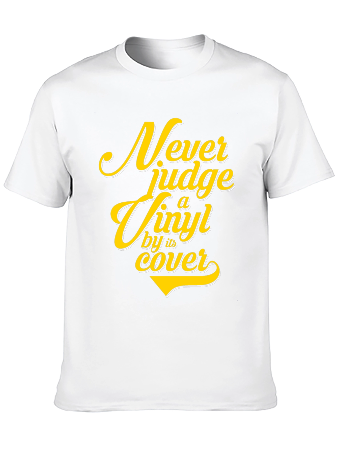 Black Vinyl Lover's Tee: Never Judge a Vinyl by its Cover T-Shirt view 10
