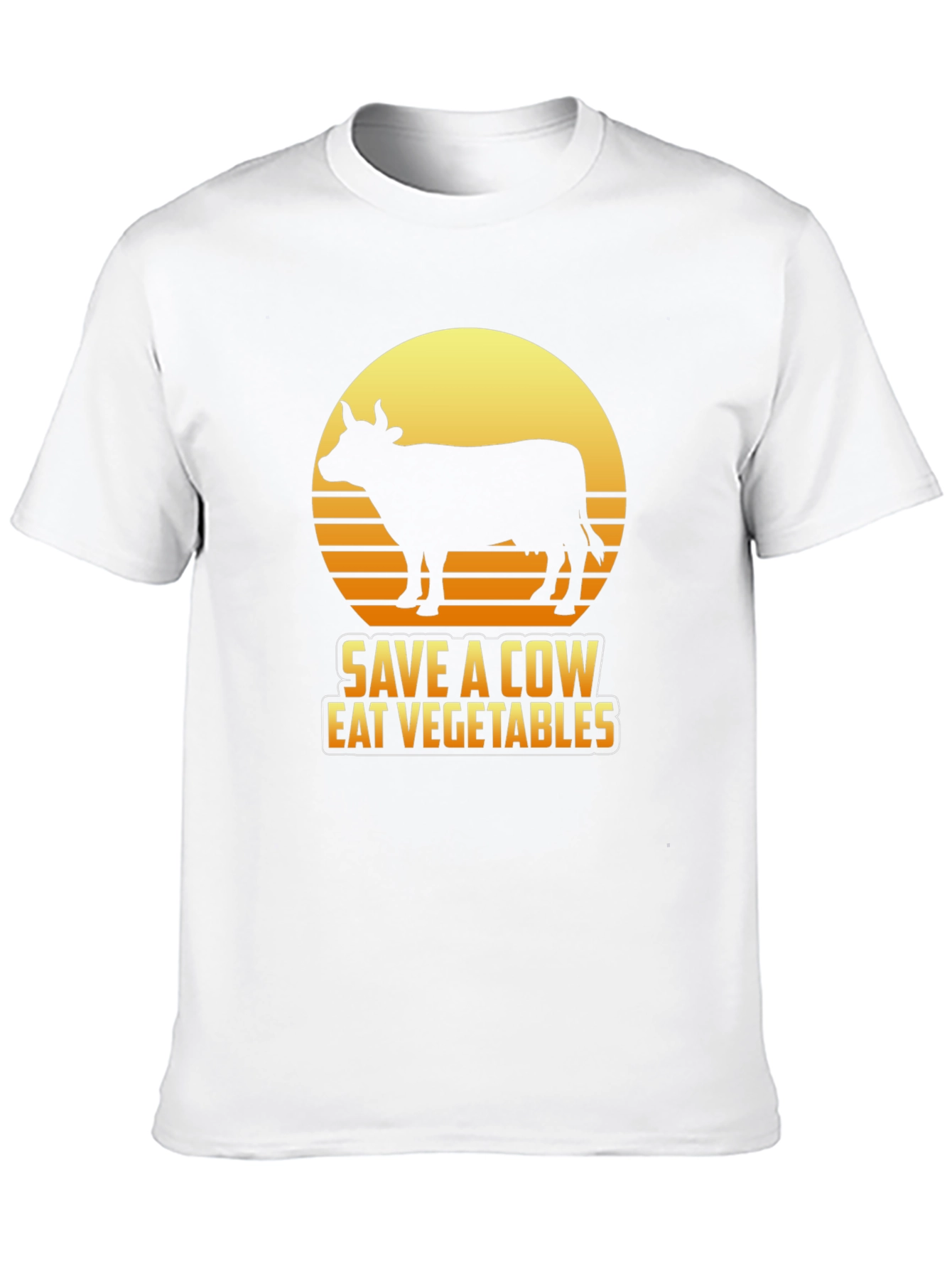 Black Save a Cow Eat Vegetables Graphic T-Shirt view 10