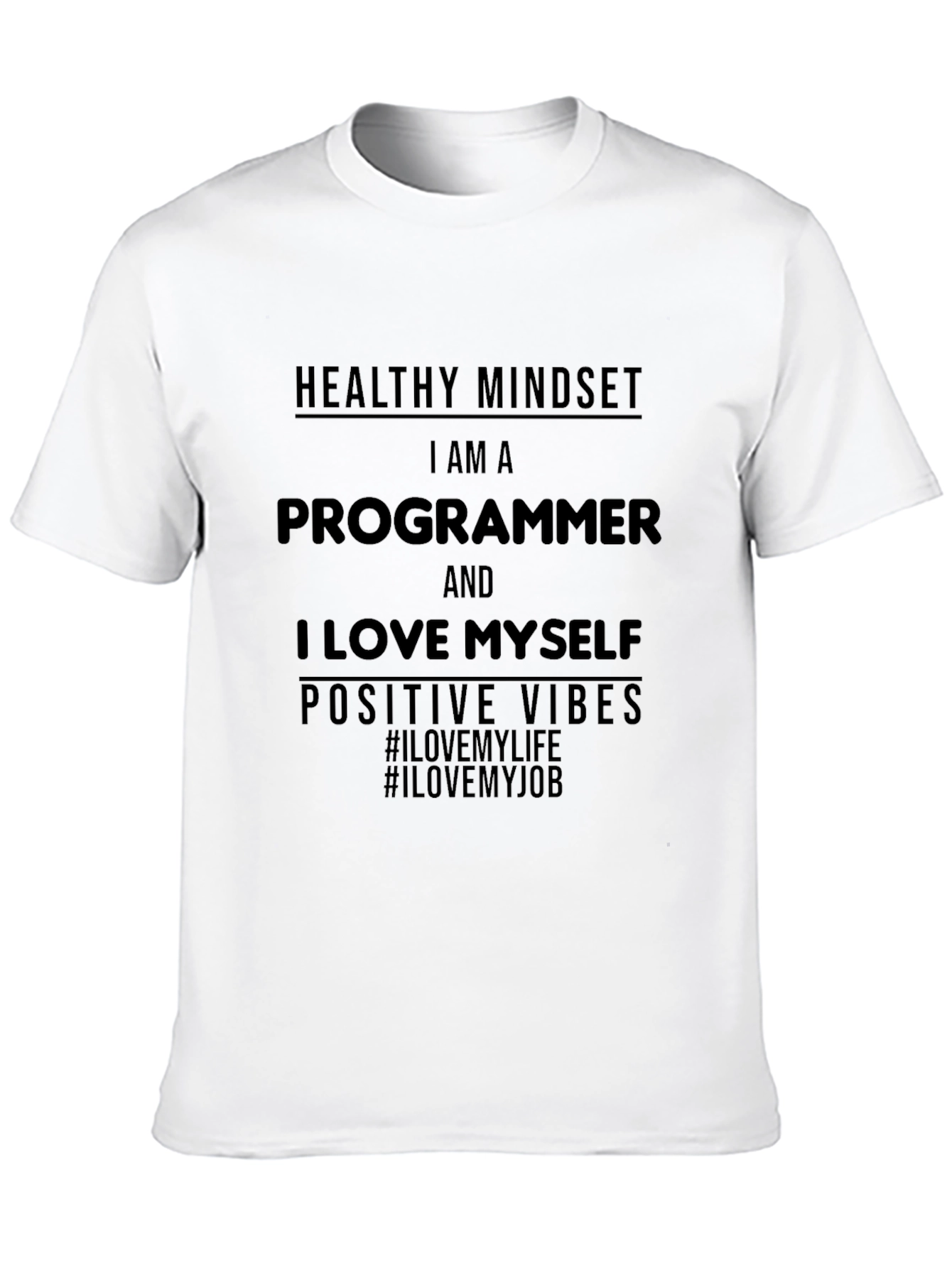 Black Programmer Positive Vibes Graphic T-Shirt view 10