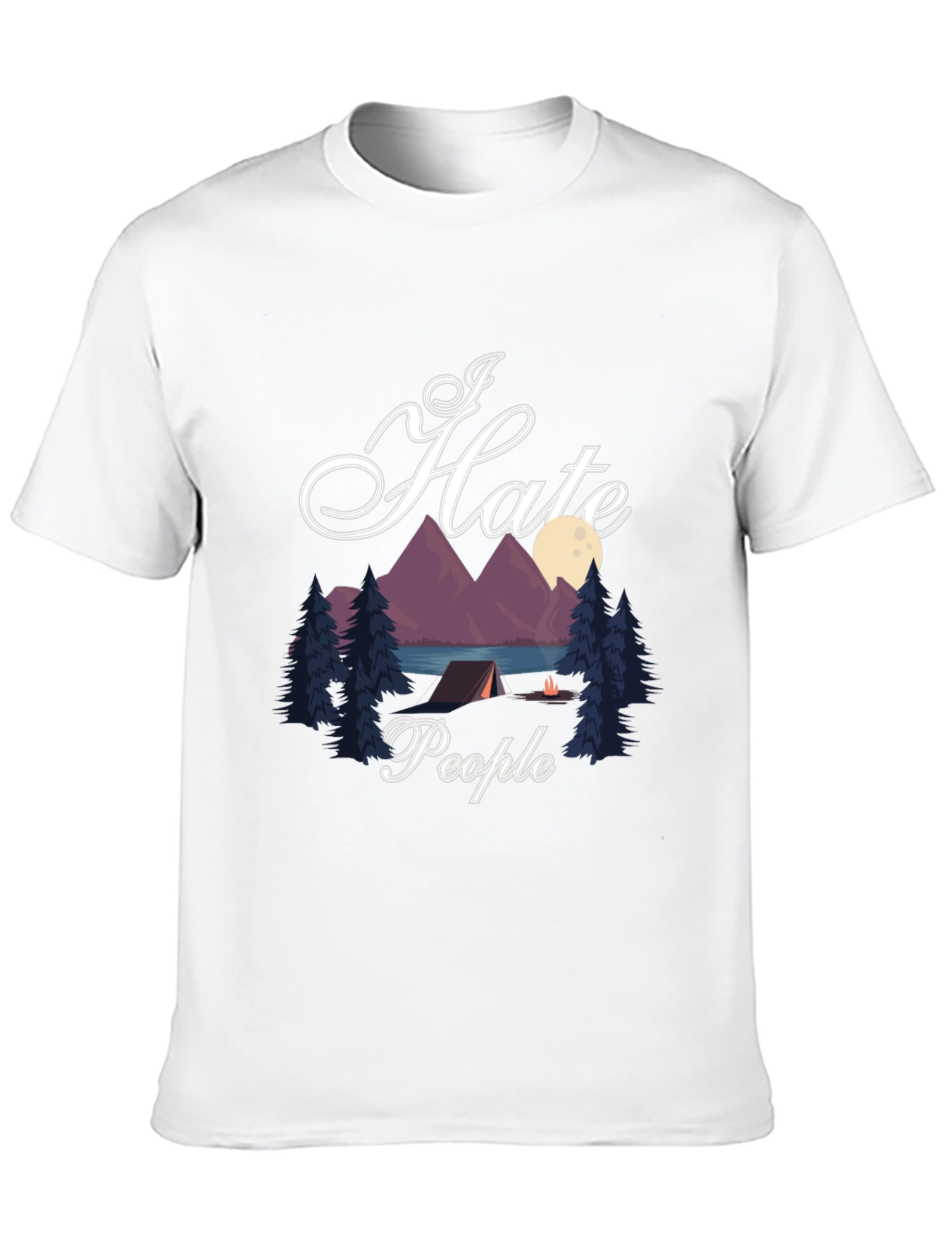 Black I Hate People Camping Black Graphic T-Shirt view 10