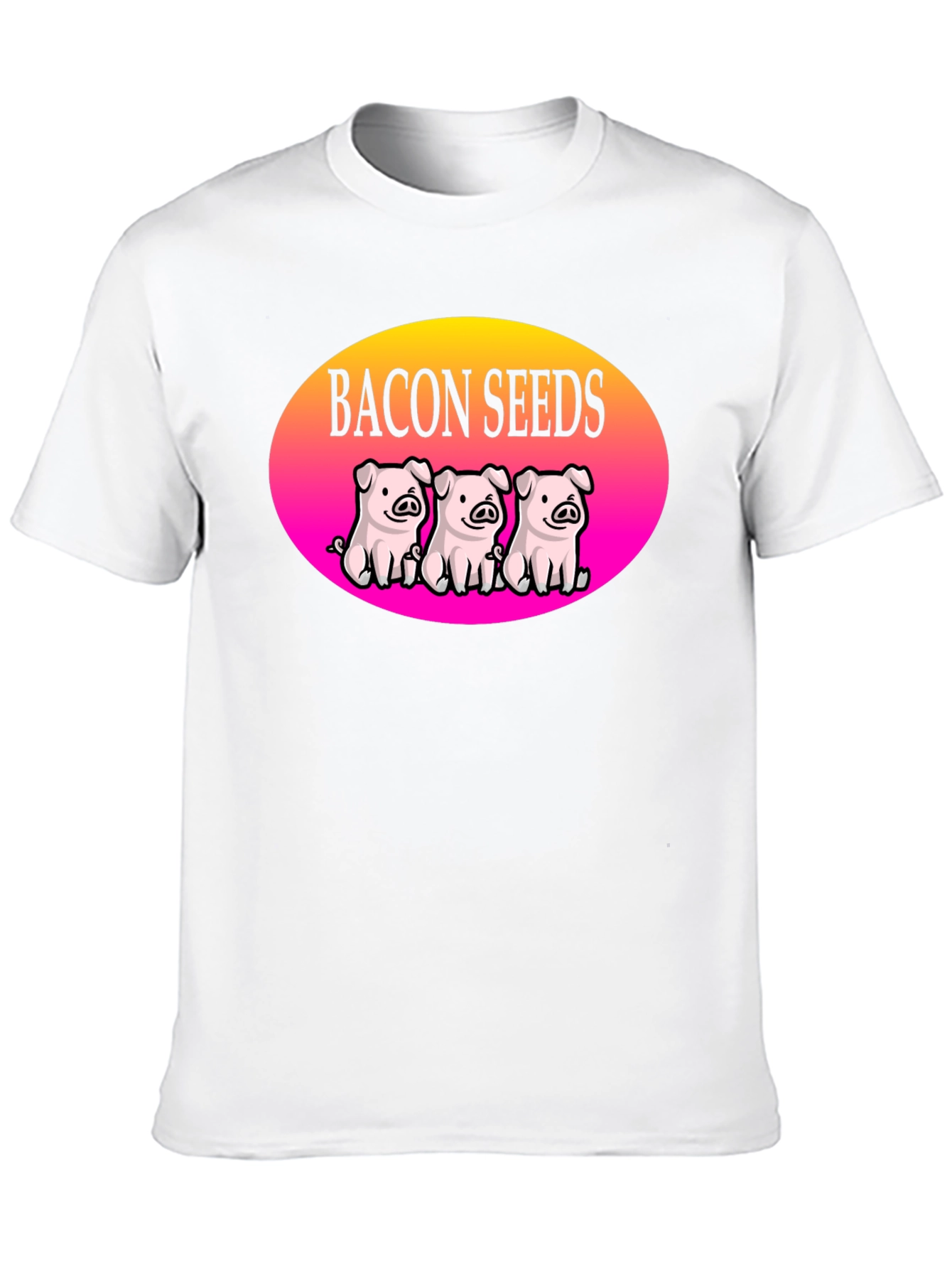 Black Bacon Seeds Pig T-Shirt - Cute Cartoon Design view 10