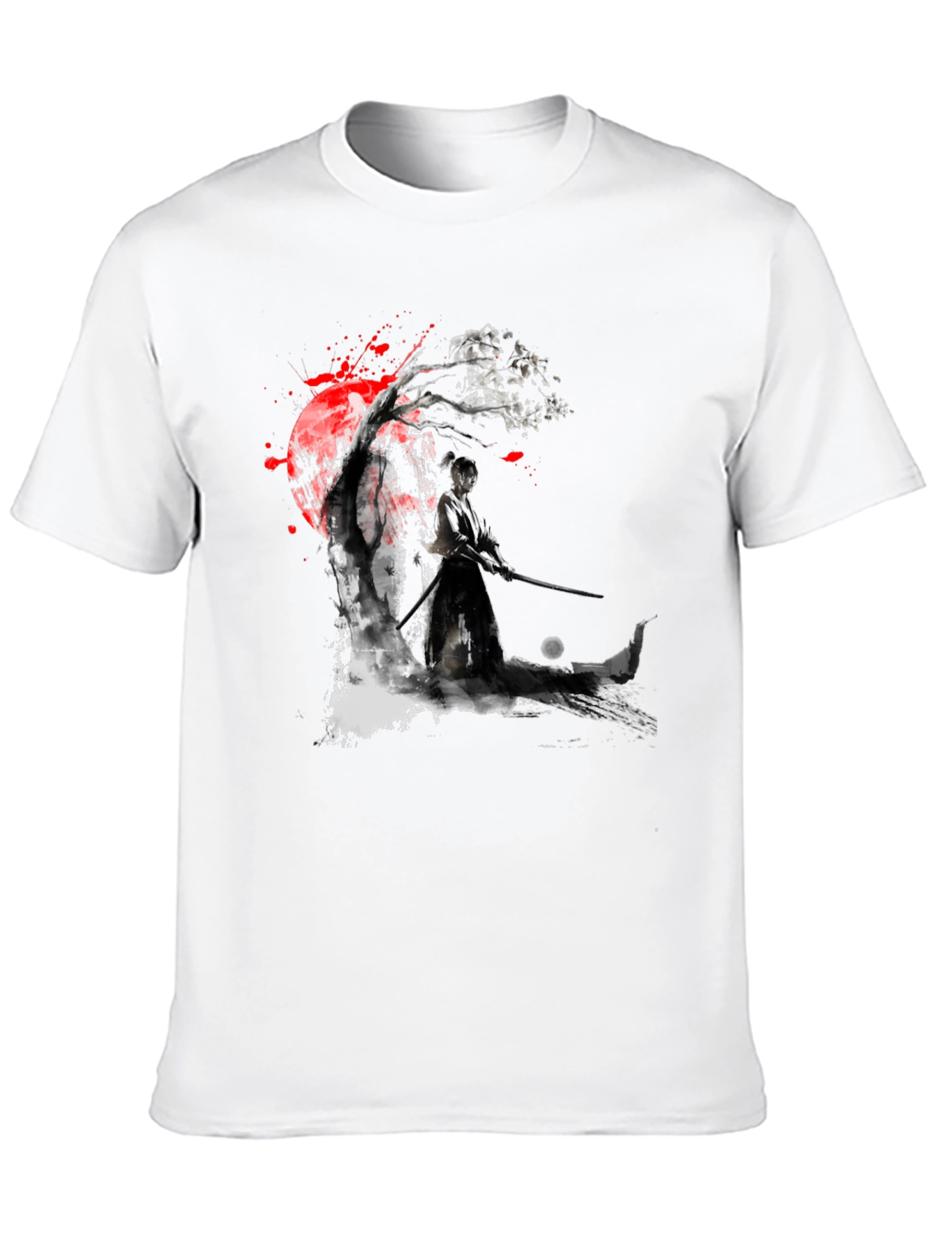 Black Samurai Warrior Graphic Black T-Shirt view 10
