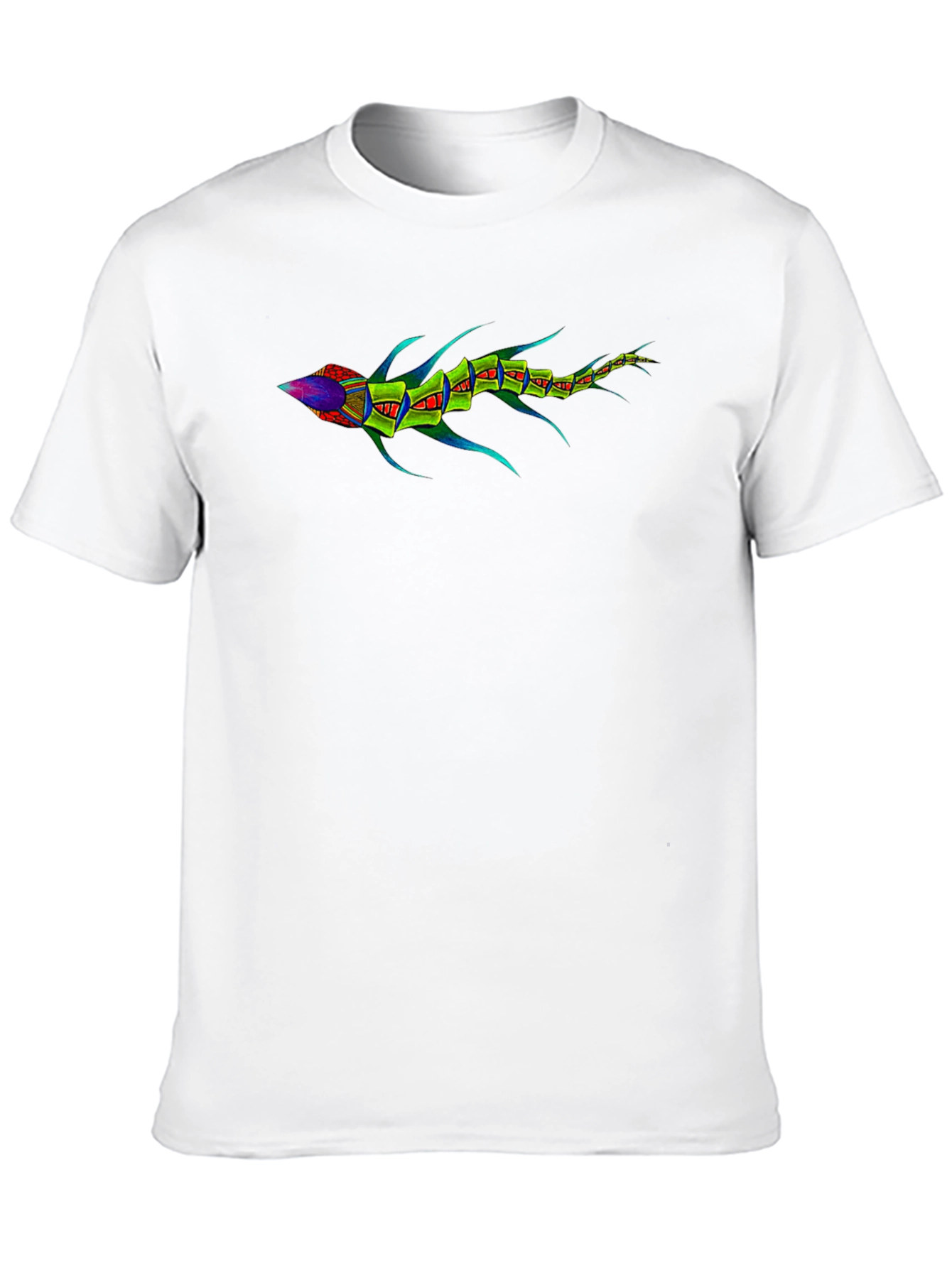 Black Geometric Fish Graphic Tee - Black view 10