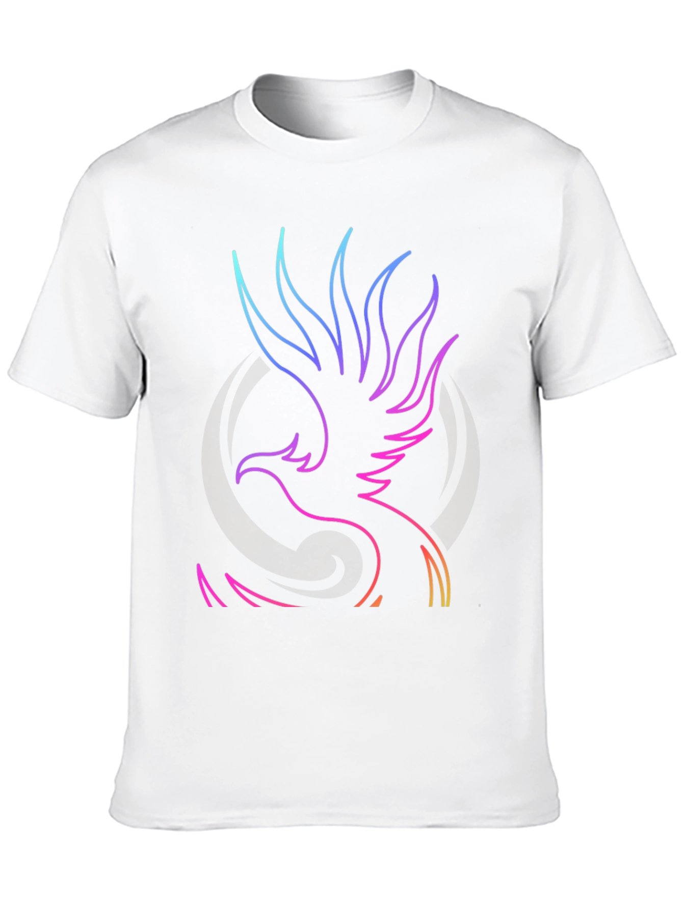 Black Neon Phoenix Graphic Black T-Shirt view 10